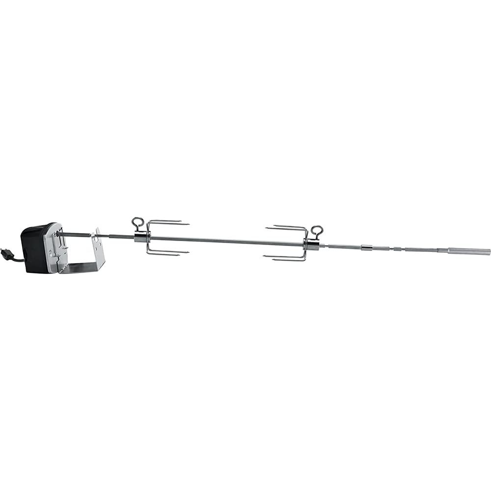 Weber 7652 Rotisserie for Weber Genesis II & Genesis II LX 200/300 Grills - Bundle with 2 Red Heat-Resistant BBQ Oven Mitts - Perfect for Backyard Grilling, Rotisserie Cooking & Outdoor Entertaining
