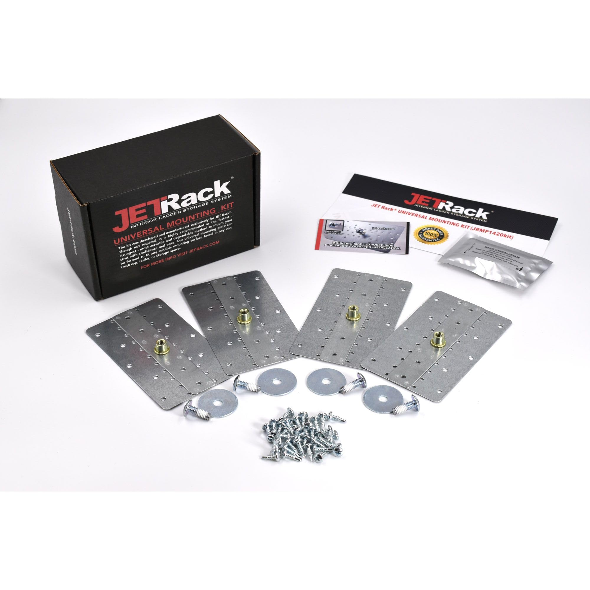 JET Rack® Universal Van Ladder Storage System - Lightweight Aluminum & Steel Ceiling Mount with Tension Design for Pickup Trucks, Work Vans & Commercial Vehicles - Easy Installation with Mounting Kit for Secure Ladder Transport