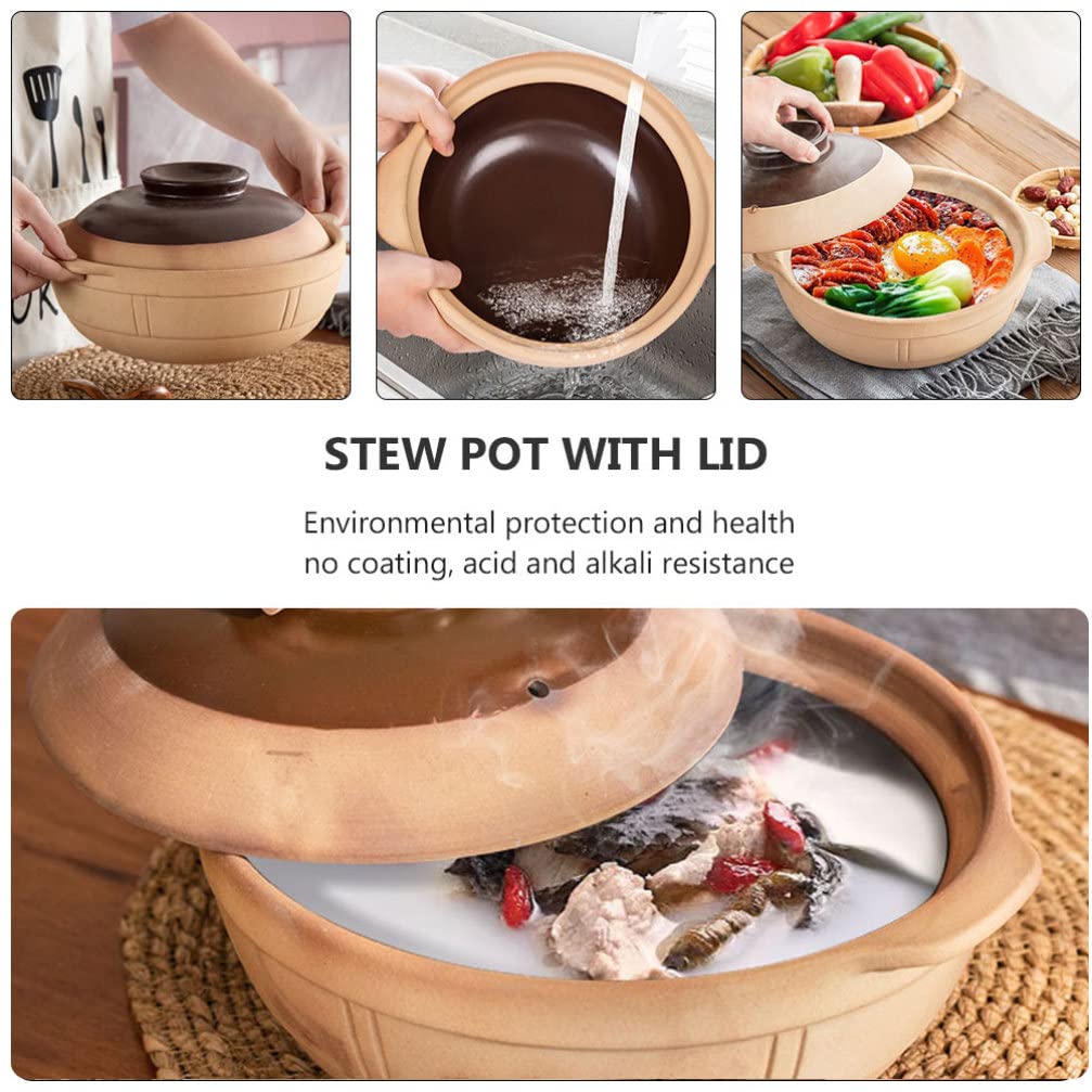 Japanese Rice Cooker & Ceramic Stew Pot - 3-in-1 Clay Hot Pot with Lid for Soup, Casserole & Bread Baking | Stovetop & Oven Safe for Tea, Stews & Asian Cooking | Perfect for Family Dinners & Cozy Meals