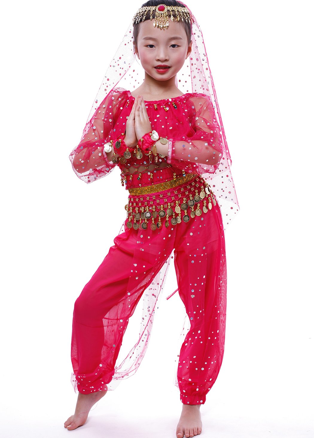 Elegant Astage Women's Belly Dance Costume Set - Long Sleeve Embellished Top & Flowy Pants for Professional Performances & Dance Classes