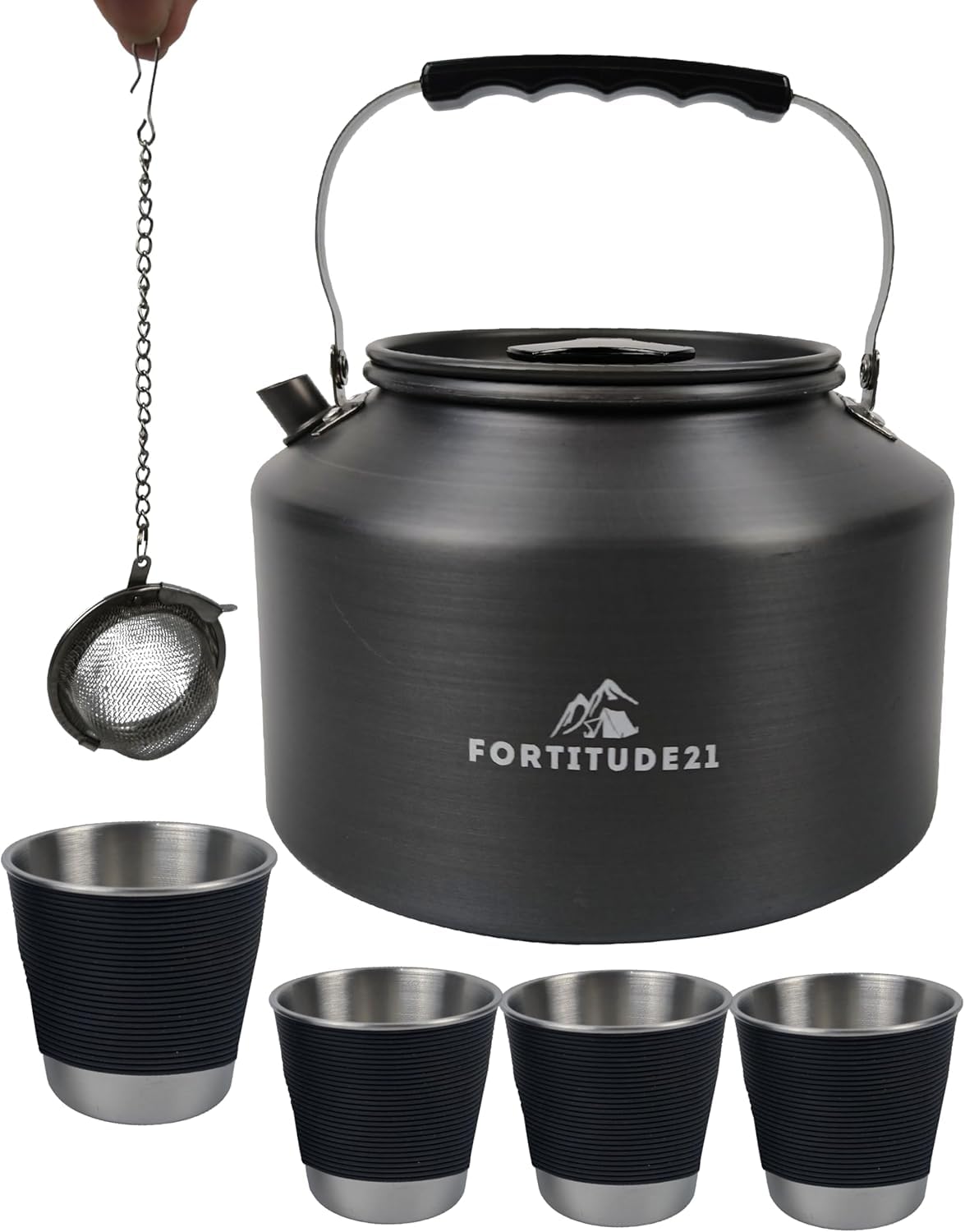 2.2L Stainless Steel Stovetop Tea Kettle - Camping Kettle for Boiling Water, Coffee & Tea - Perfect for Home, Outdoor & RV Use