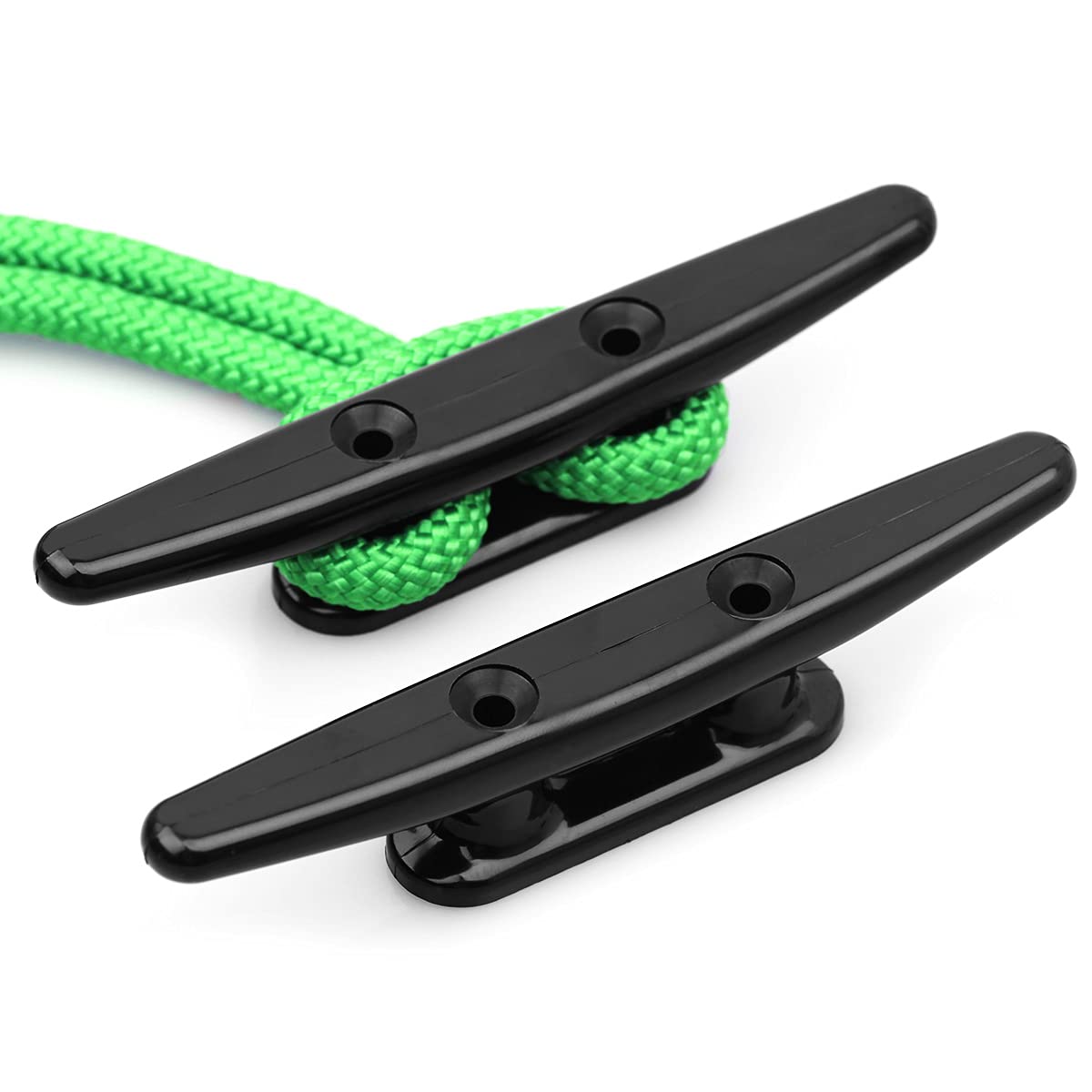 6 Inch Heavy Duty Nylon Boat Dock Cleats (4 Pack) - Black Marine Grade Cleats for Docking Boats, Canoes, Pontoons, Yachts & Kayaks - Perfect for Secure Mooring, Rope Tie-Downs & Watercraft Anchoring
