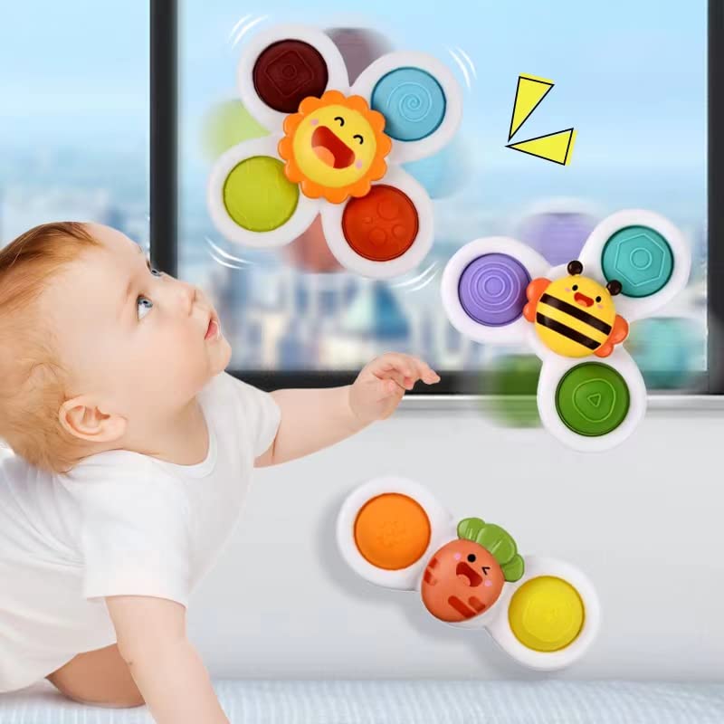 **ATOPIDEA Suction Cup Spinner Baby Toys for 1-3 Year Old Boys & Girls - Sensory Learning Toys for Toddlers 12-18 Months - Perfect Birthday & Christmas Gift for 1-2 Year Olds - Fun & Educational Play for Home, Daycare & Travel**
