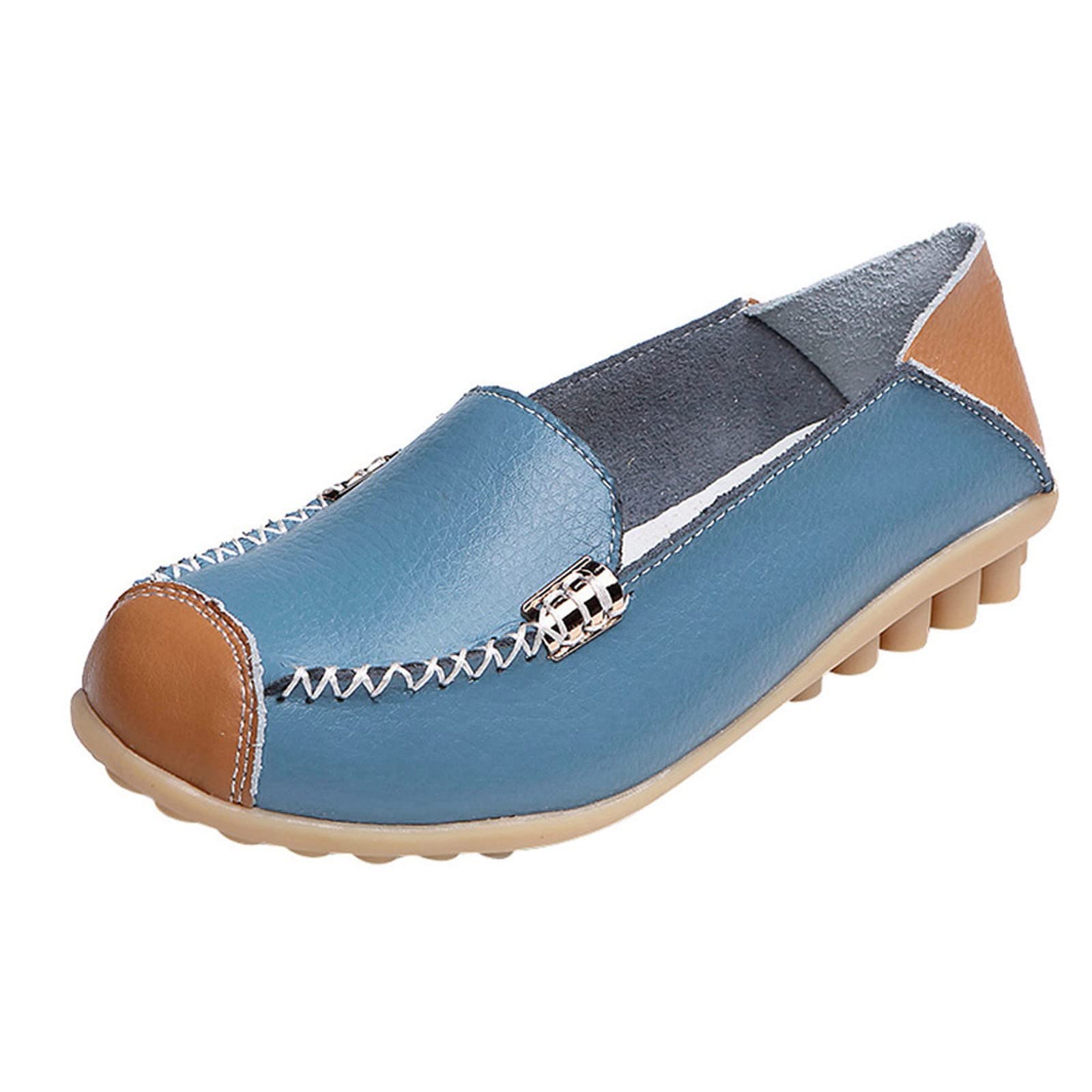 FAJIA Women's Soft Slip-On Casual Shoes - Comfortable Flat Round Toe Loafers for Walking, Work & Travel | Breathable Leisure Shoes for Women