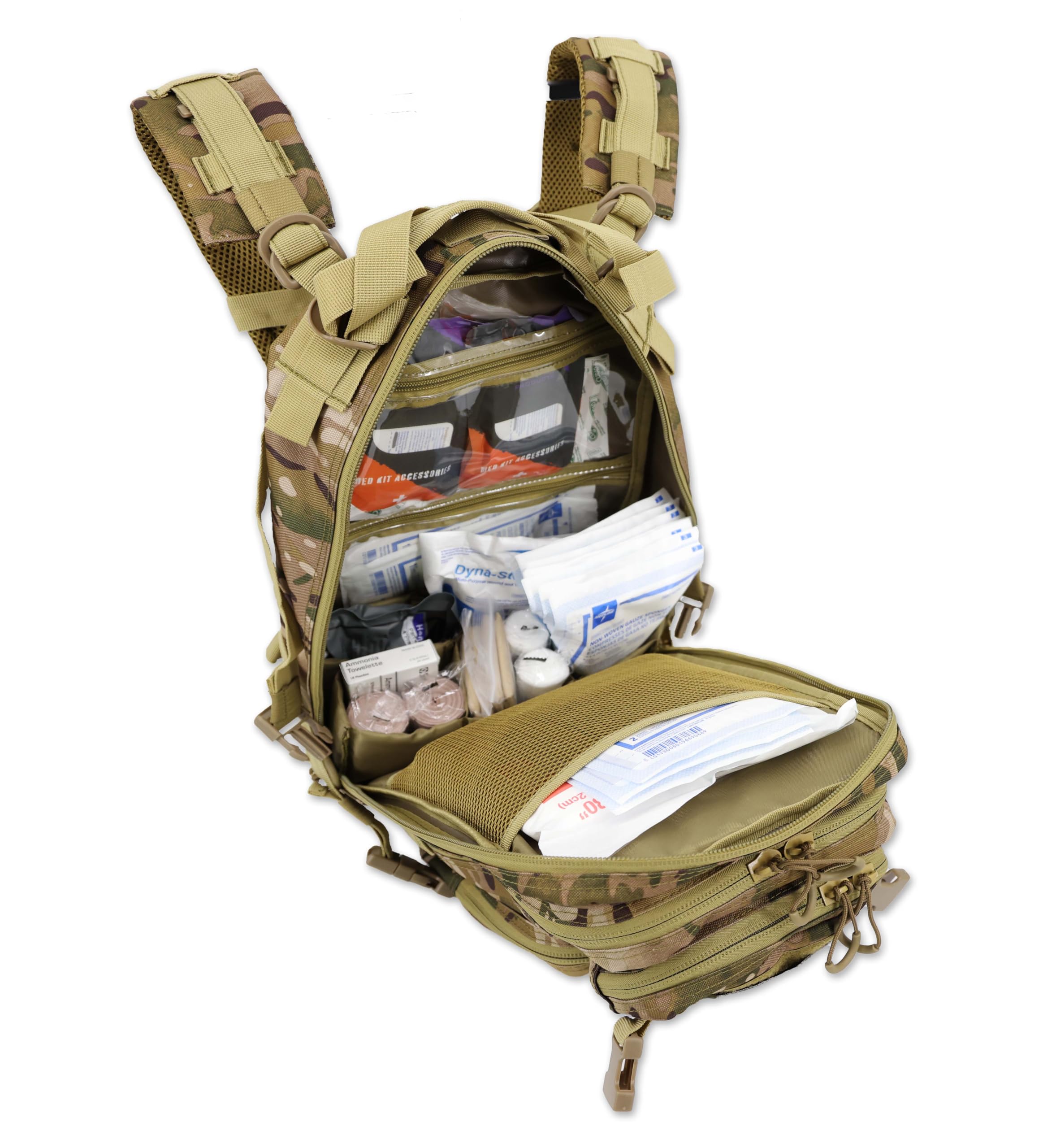 Lightning X Stocked EMS/EMT Trauma & Bleeding First Aid Responder Medical Backpack with Complete Kit - Camouflage Design for Emergency Preparedness, Outdoor Adventures & First Responders