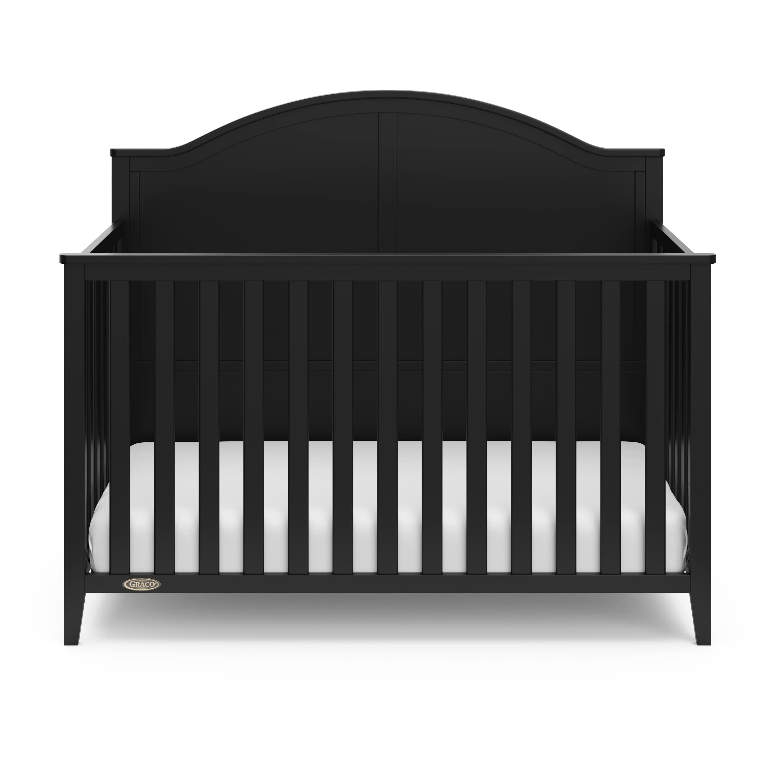 Graco Wilfred Convertible Crib & Mattress Set (Black) – GREENGUARD Gold Certified Baby Crib with Included Mattress | Safe Nursery Furniture for Newborns & Toddlers | Perfect for Modern Nursery Rooms & Daycare Centers