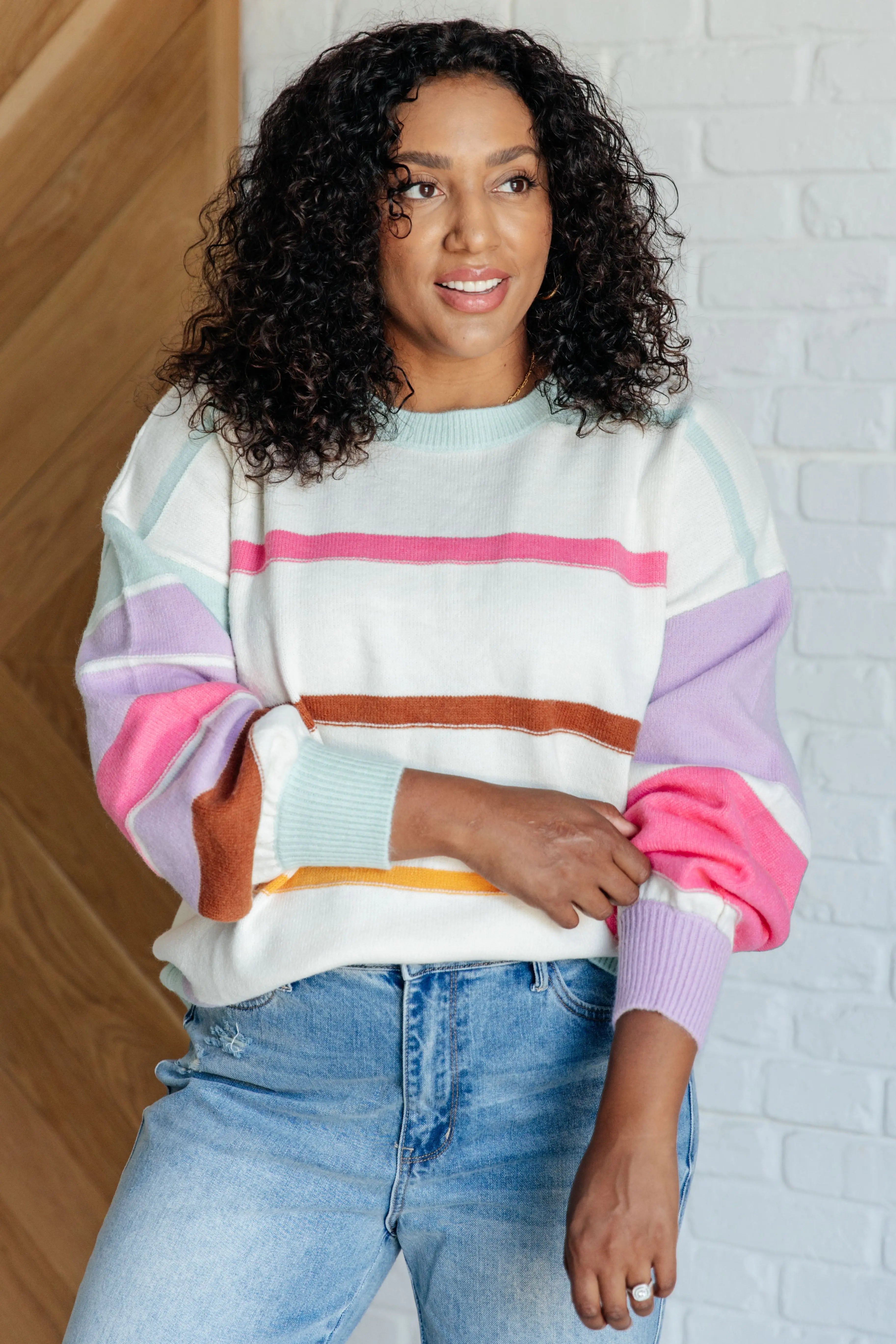 Flawless Features Striped Sweater for Women - Soft & Comfortable Knit Pullover, Casual Winter Fashion Top | Perfect for Office, Date Night & Holiday Outfits