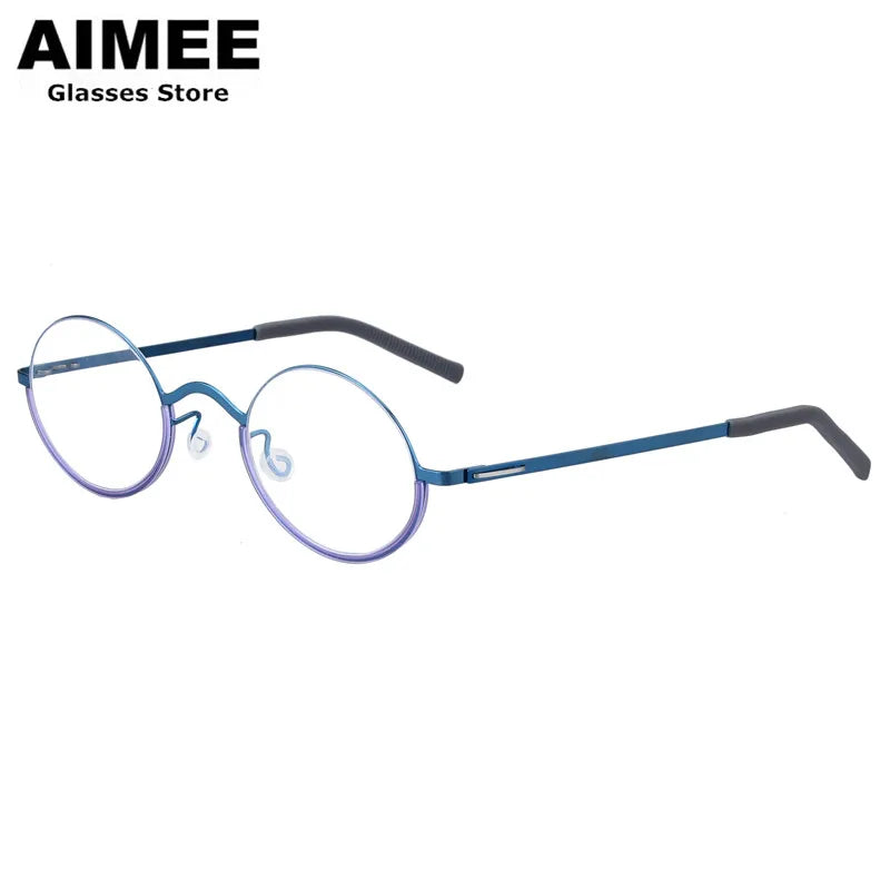 Aimee Women's Full Rim Oval Screwless Titanium Eyeglasses 198801 - Lightweight & Durable Eyewear for Work, Reading & Fashion