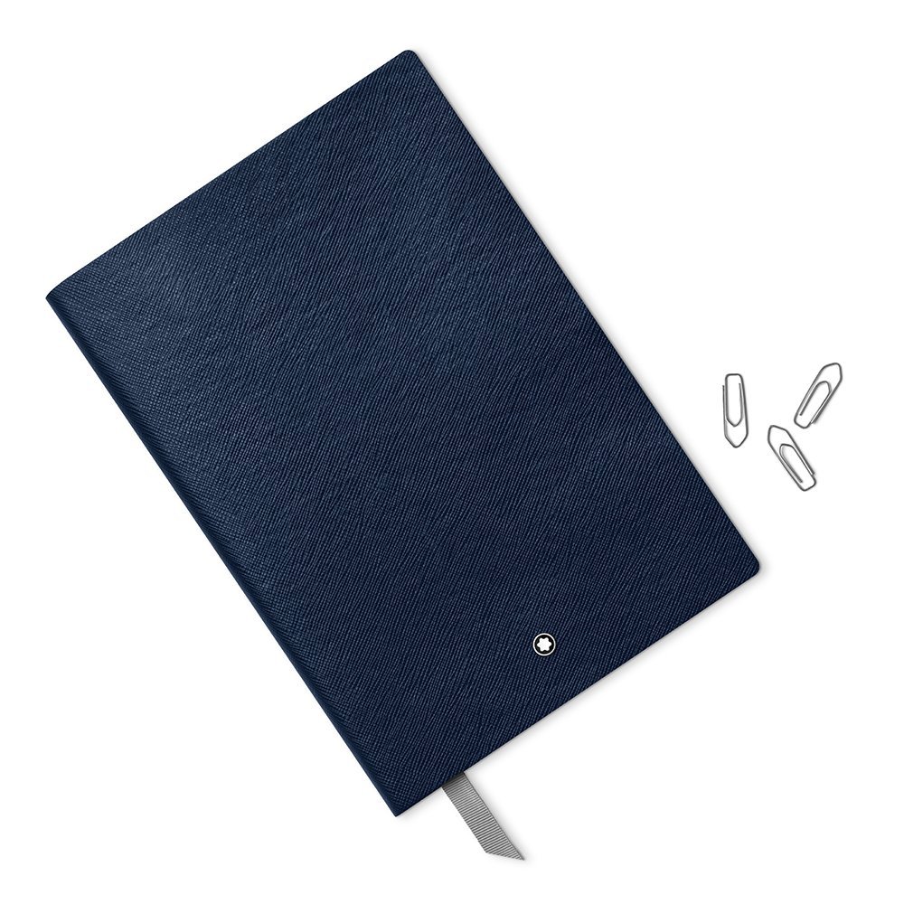 Montblanc Indigo Squared #146 Leather Notebook – Elegant Journal with Quadrille Pages, 5.9 x 8.2 inches – Premium Writing Notebook for Business, Journaling & Gift Giving