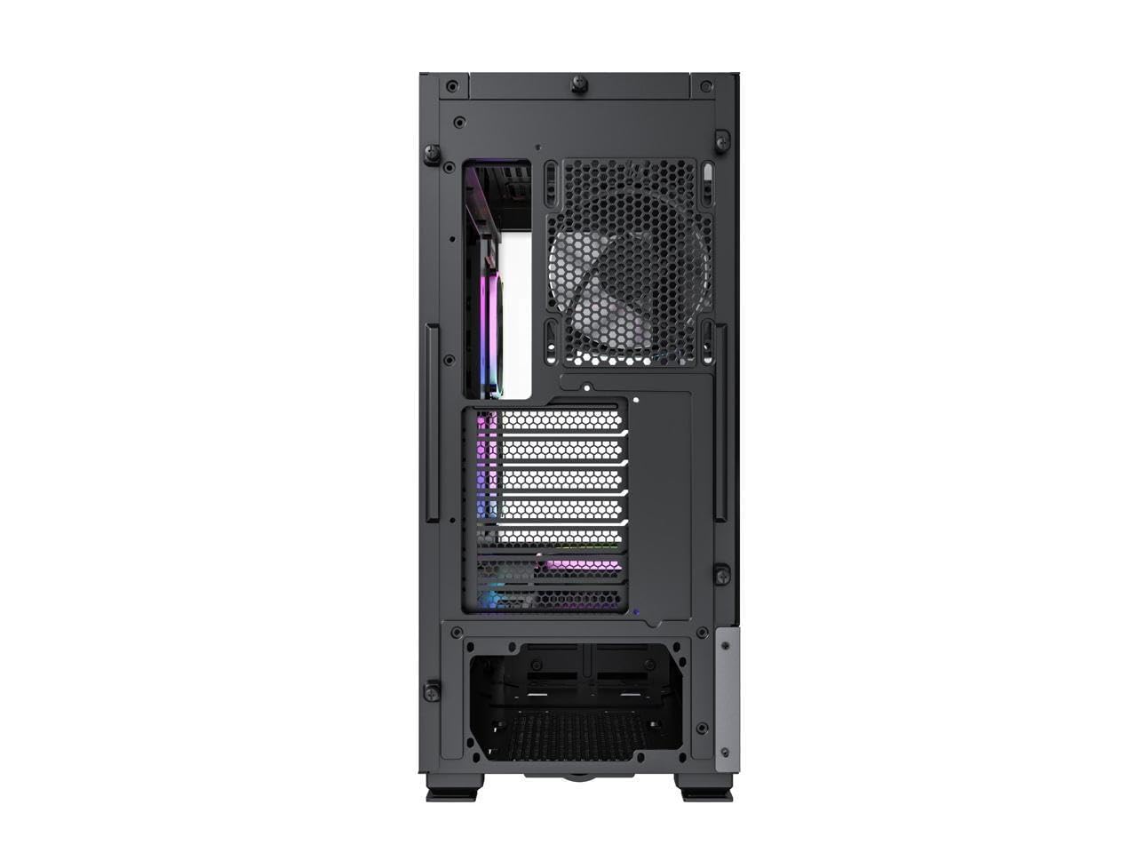 Montech Sky Two ATX Mid Tower Gaming PC Case - Dual Tempered Glass, 4X PWM ARGB Fans Pre-Installed, USB Type-C, High Airflow Design (Black) - Perfect for Gaming Rigs & High-Performance Builds