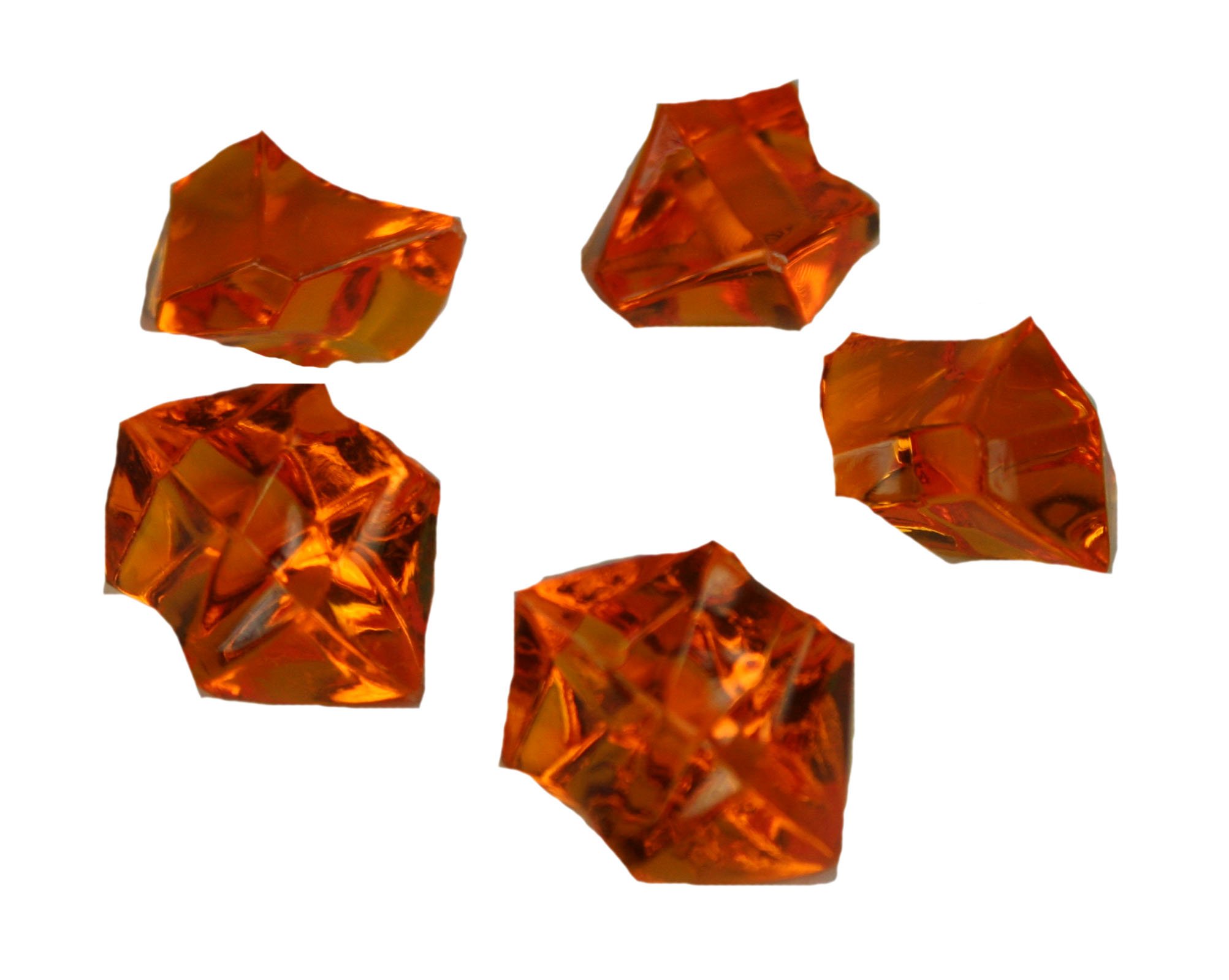 50pcs Acrylic Ice Rocks for Vase Filler, Table Scatter, Wedding & Party Decorations - Orange - Perfect for Centerpieces, Floral Arrangements, and Event Styling