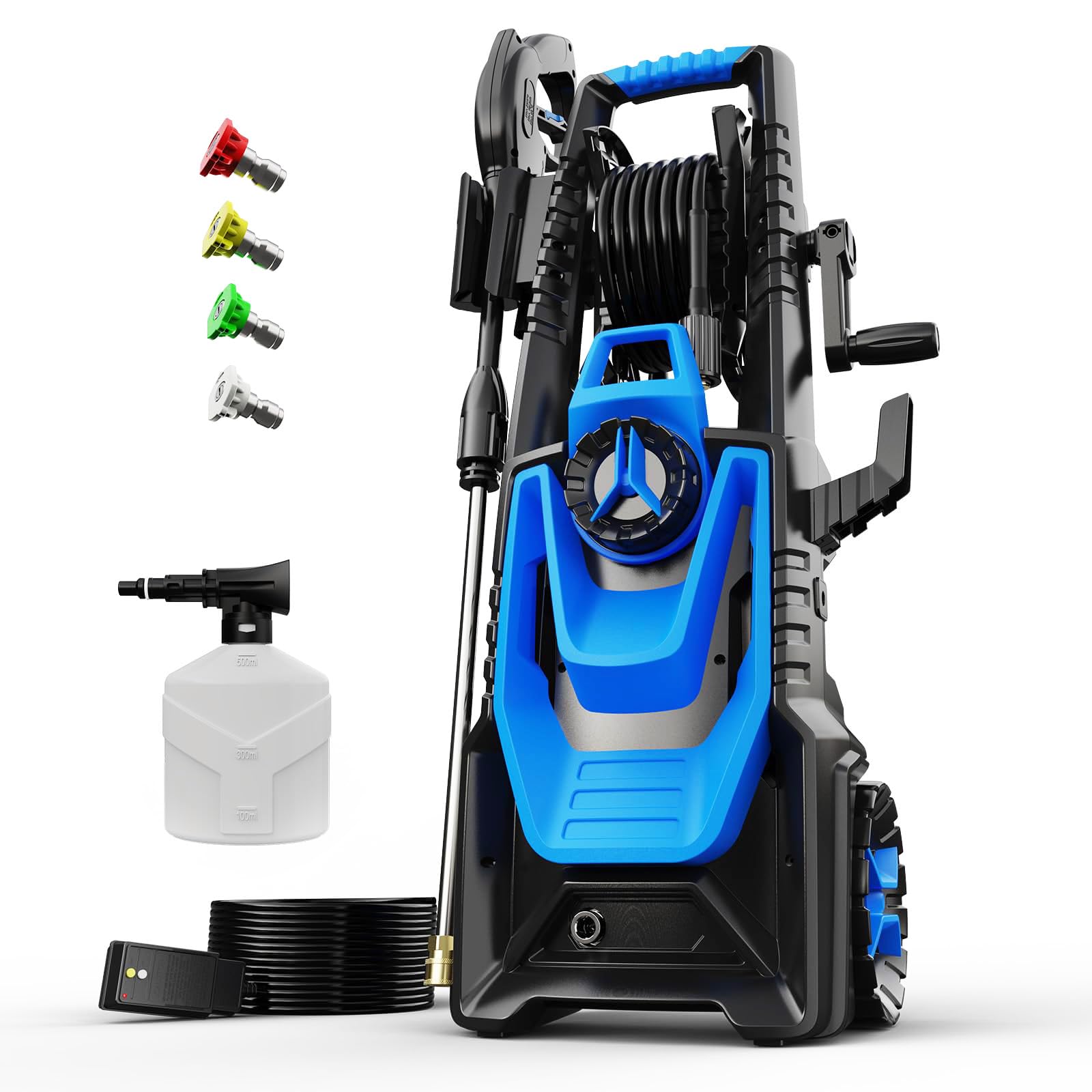 5000PSI 3.2GPM Electric Pressure Washer with Hose Reel & Foam Cannon - High Power Car Wash Machine with 20FT Hose & 35FT Cord - Ideal for Cleaning Decks, Driveways, Patios, Siding, and Outdoor Surfaces - Perfect for Home, Garage, and Professional Use