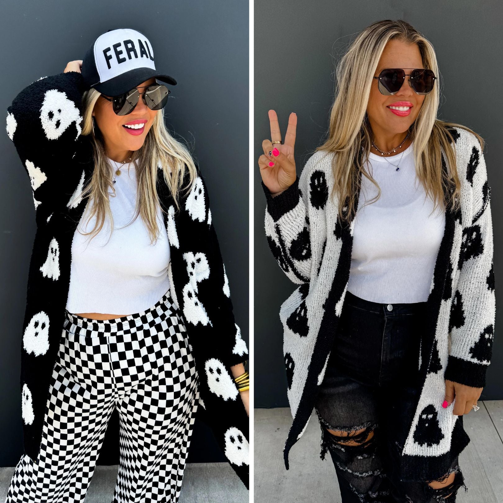 Ghost Reversible Cloud Cardigan - Soft & Stylish Unisex Sweater for Fall & Winter | Cozy Loungewear, Layering Essential, Casual Outfits