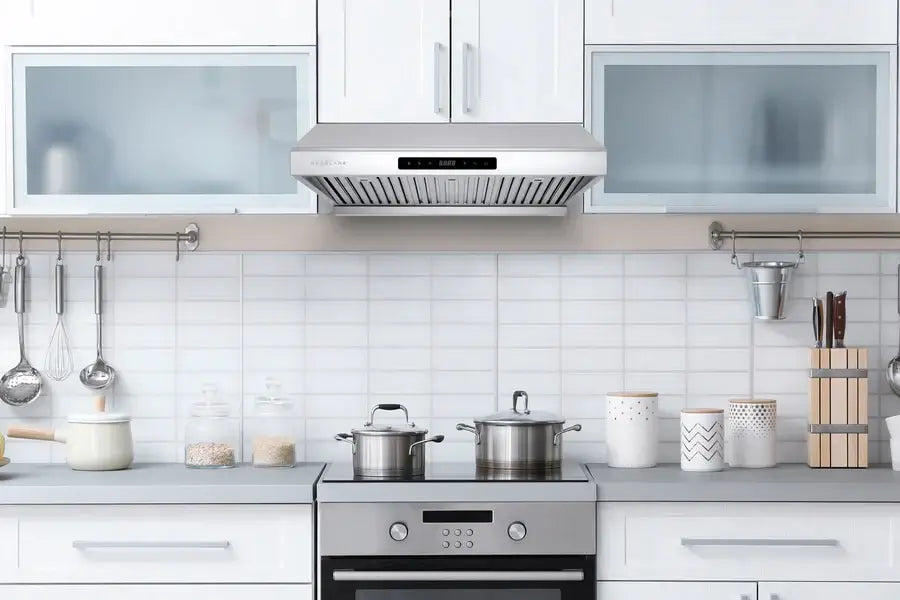 Hauslane Chef 30 Inch Ducted Stainless Steel Under Cabinet Range Hood - UC PS10SS 30 - Powerful Kitchen Ventilation for Smoke & Odor Removal - Perfect for Home Cooking & Professional Kitchens