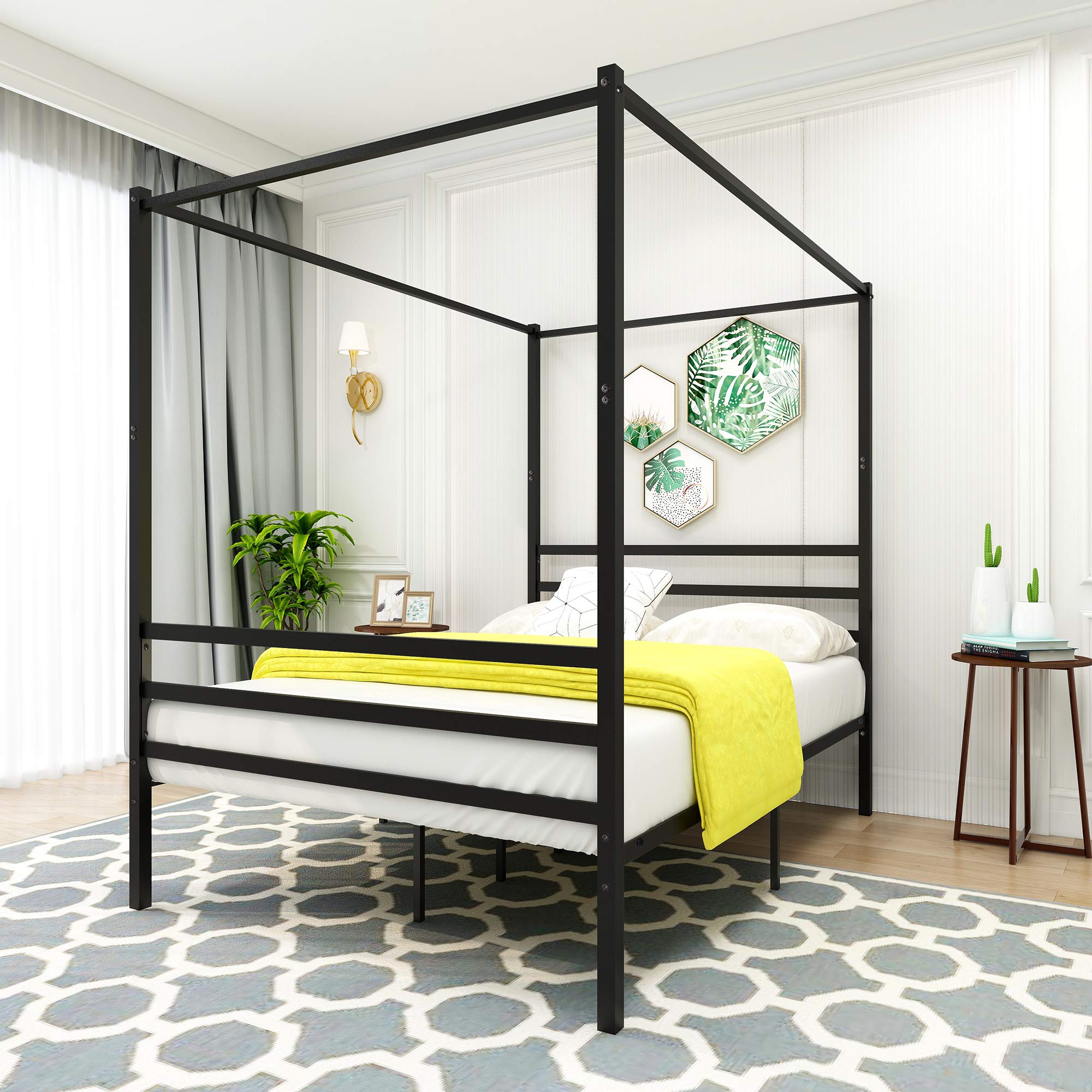 Minimalist Metal Bed Frame with Steel Slats - No Box Spring Needed, Full Size Platform Bed - Easy Assembly for Modern Bedrooms & Guest Rooms