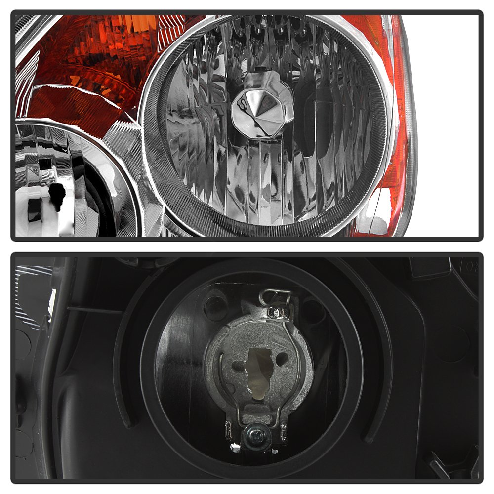ACANII Chrome OE Style Headlights Replacement for 2005-2006 Honda CR-V - Left & Right Pair - Durable Front Lamps for Night Driving & Foggy Conditions