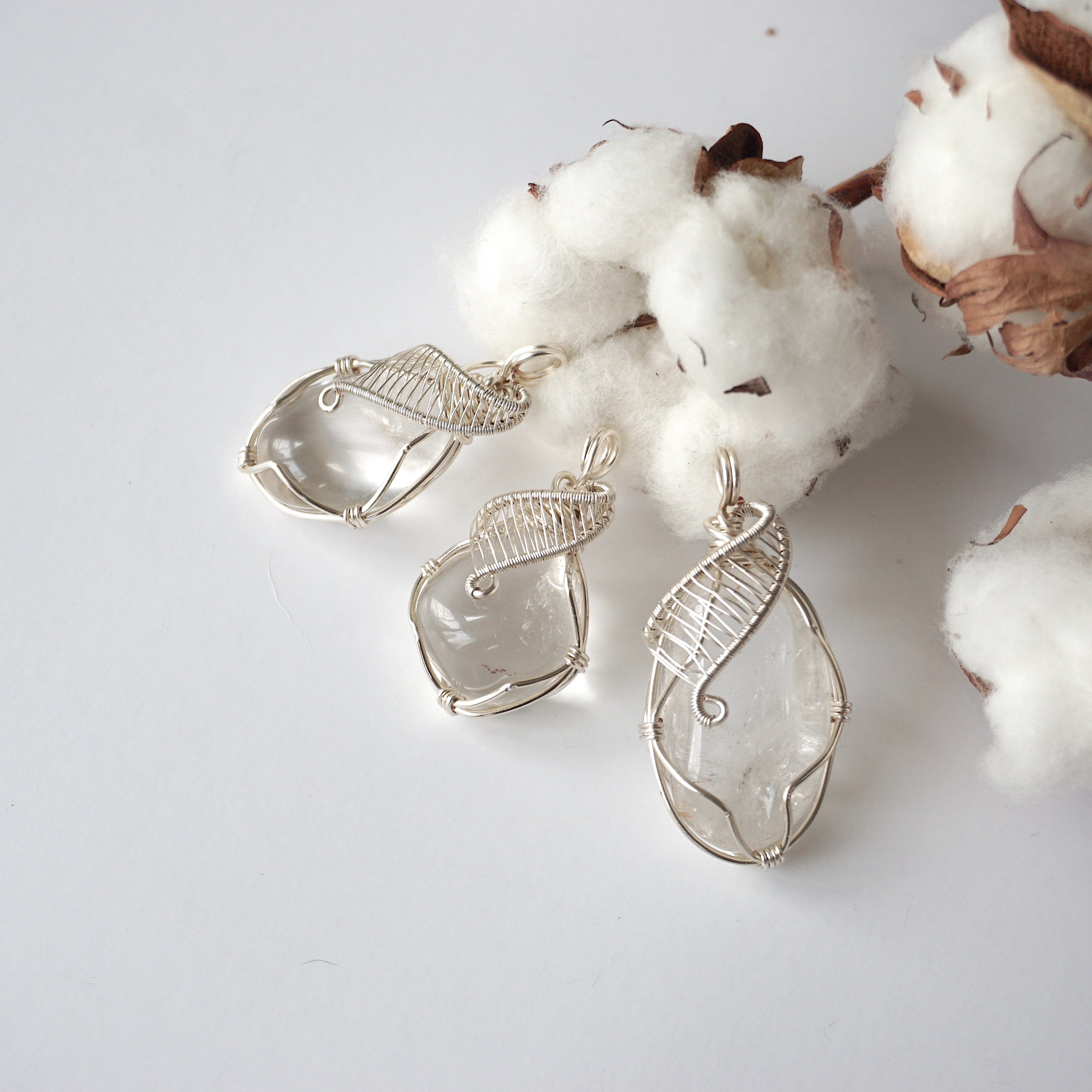 Rock Crystal Silver Pendant Necklace - Clear Quartz Healing Stone Jewelry for Women, Gift for Her | Spiritual Protection, Meditation & Energy Balancing
