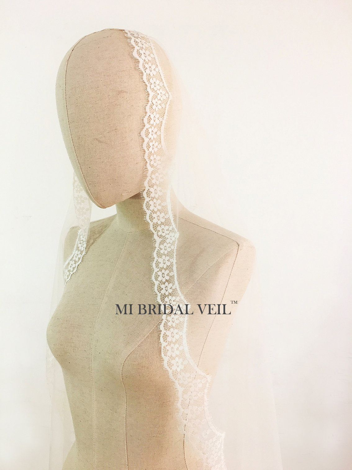 Boho Cathedral Lace Wedding Veil with Subtle Flower Embroidery - Elegant Bridal Accessory for Boho, Vintage & Romantic Weddings