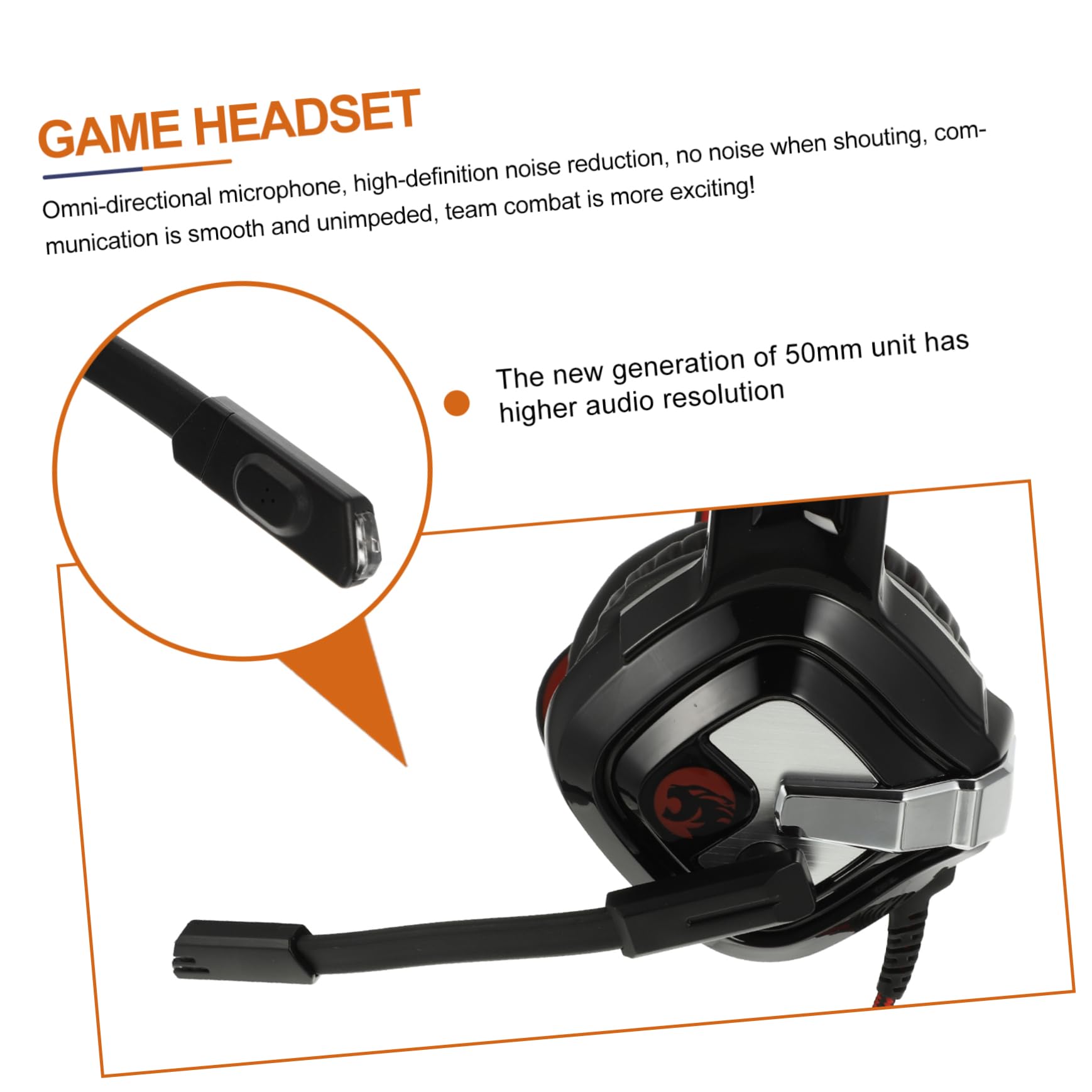 Veemoon Gaming Headset with Noise Cancelling Mic - Lightweight Comfortable Over-Ear Headphones for PC, PS5, Xbox - Perfect for FPS Gaming, Streaming & Online Classes