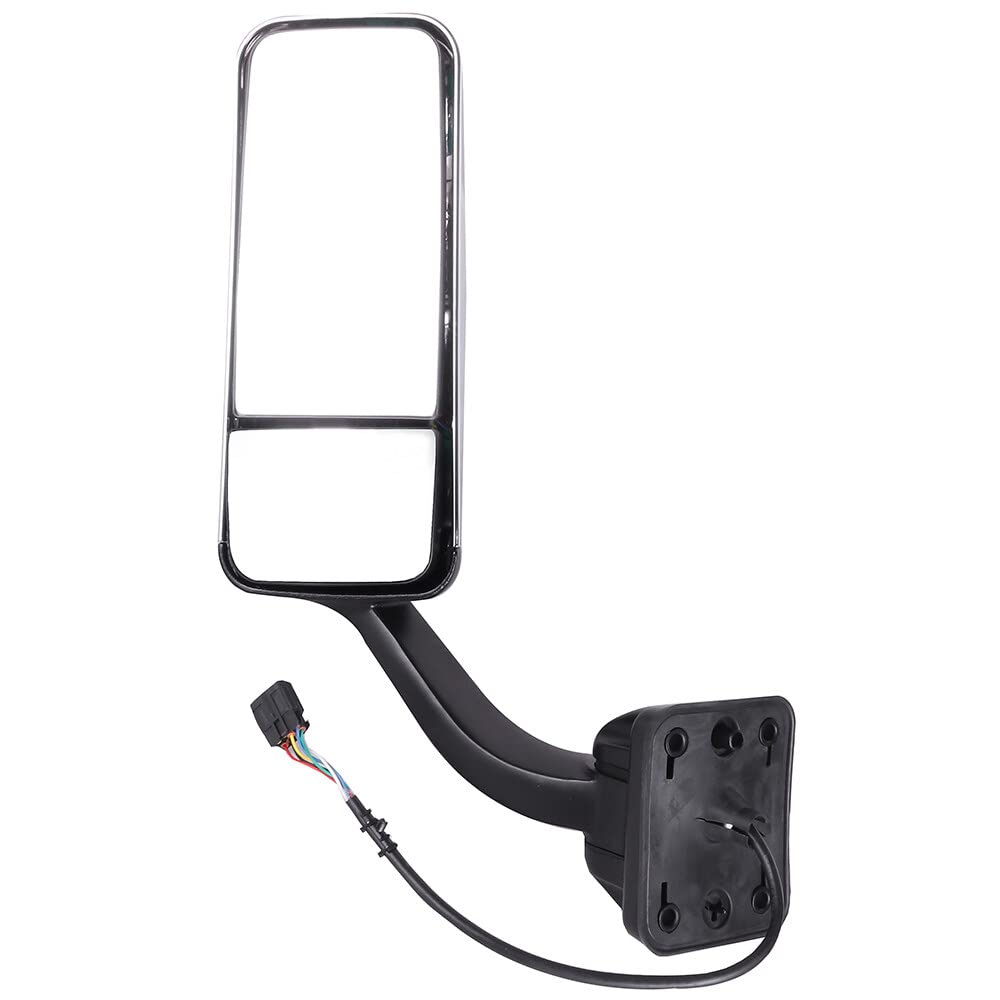 Heavy Duty Chrome Main Mirror Housing for Freightliner Cascadia (2008-2016) - Driver Side Left Power Adjustable Foldaway Replacement - Perfect for Long Haul Trucking & Highway Safety