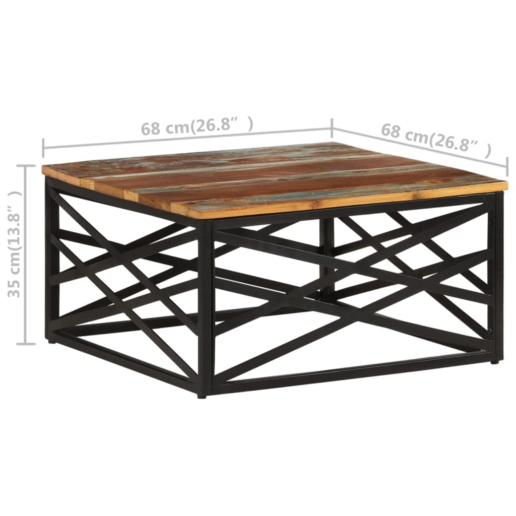 Solid Reclaimed Wood Square Coffee Table - 26.8