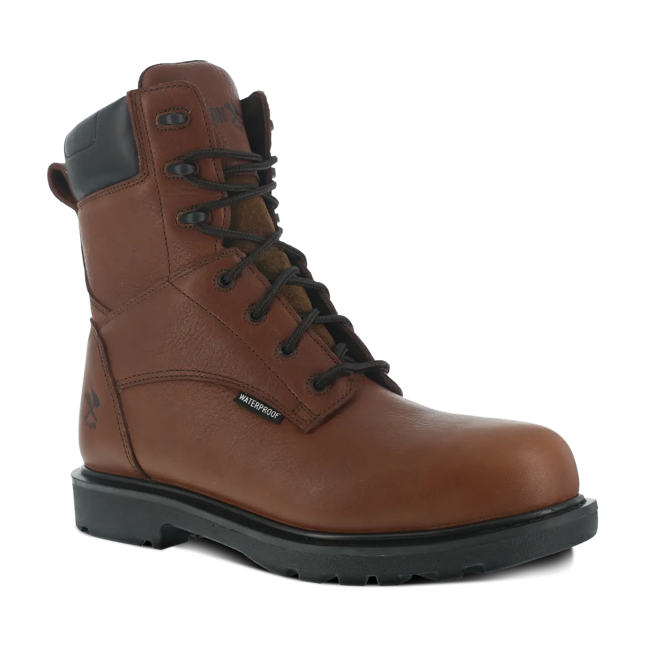 Hauler Composite Toe 8 Inch Waterproof Work Boots for Men - Brown Safety Shoes for Construction, Warehouse & Outdoor Work
