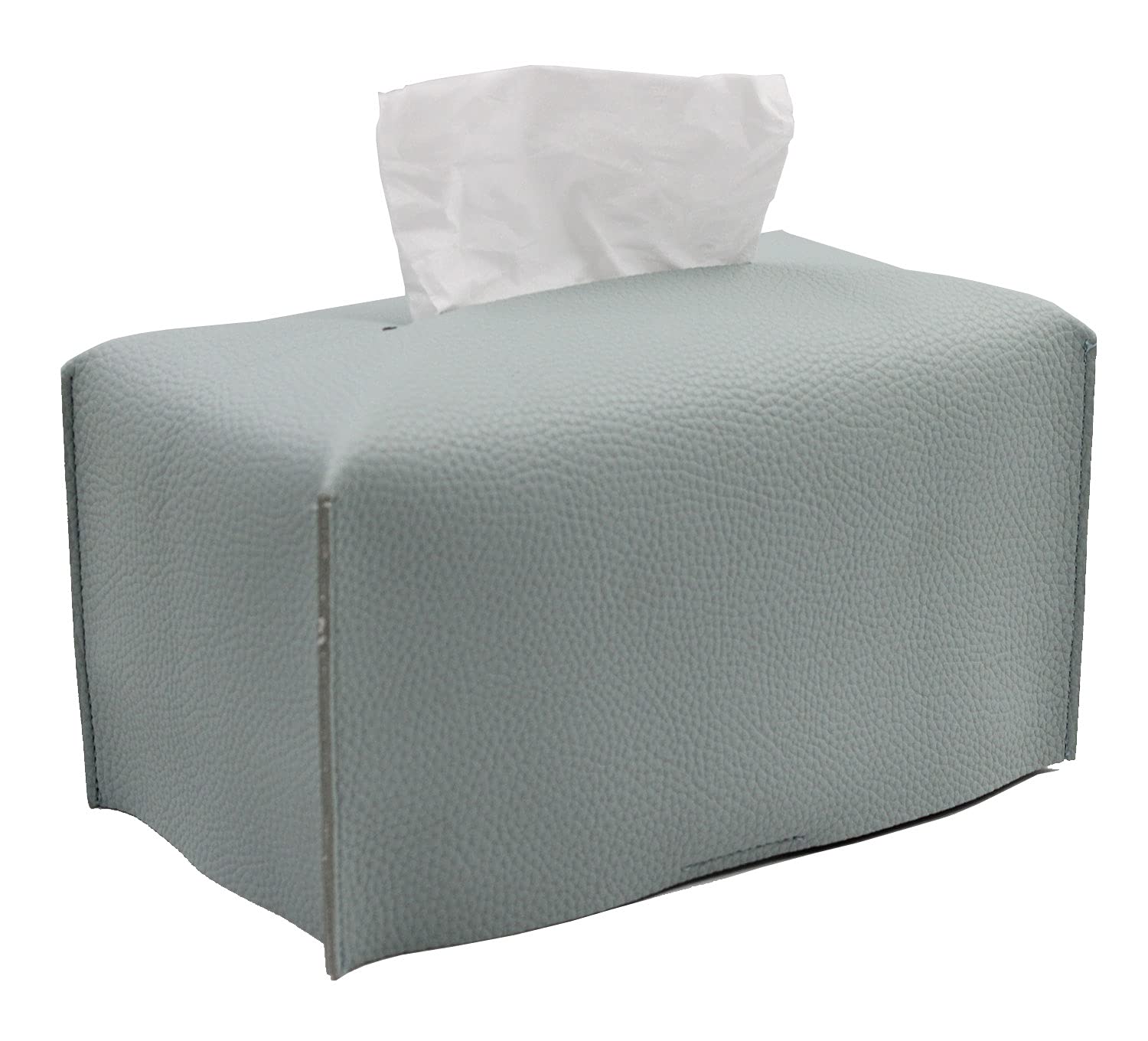 Modern PU Leather Tissue Box Cover - Decorative Rectangular Organizer Holder for Vanity, Nightstand, Living Room & Office (9.5
