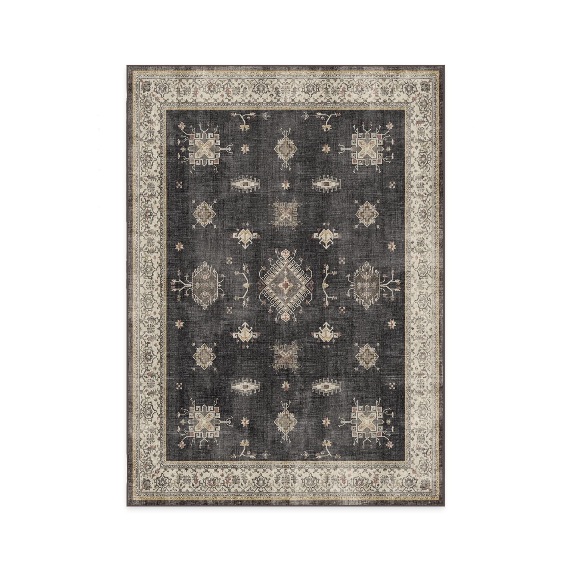 Ruggable Washable 6x9 Area Rug - Verena Dark Wood Pattern - Non Slip Gripper Pad - Premium Machine Washable Rug for Living Room, Bedroom, Kitchen, Office & Classroom - Perfect for High Traffic Areas & Pet-Friendly Homes