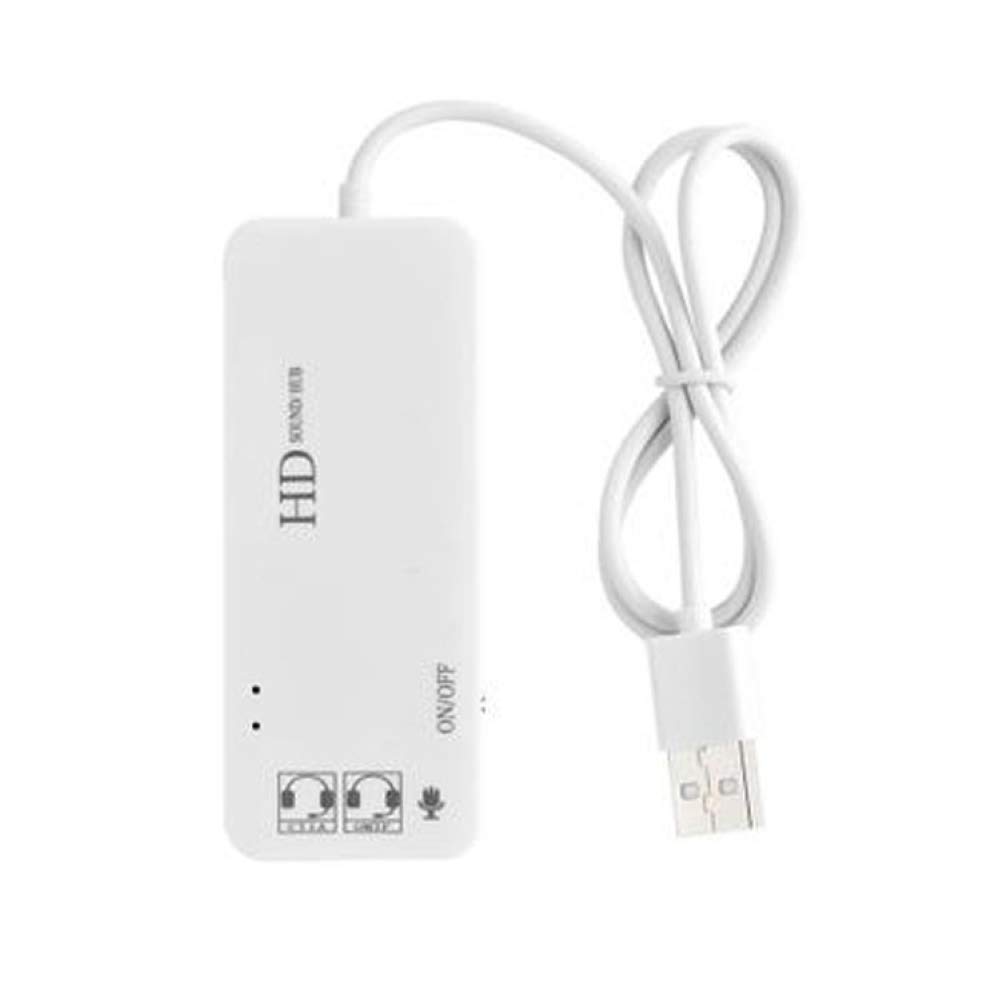 MOHALIKO 7.1 Channel USB Sound Card - External USB Audio Adapter with 3 Ports, Plug & Play for PC, Laptop, Desktop - Perfect for Gaming, Streaming & Video Conferencing (White)