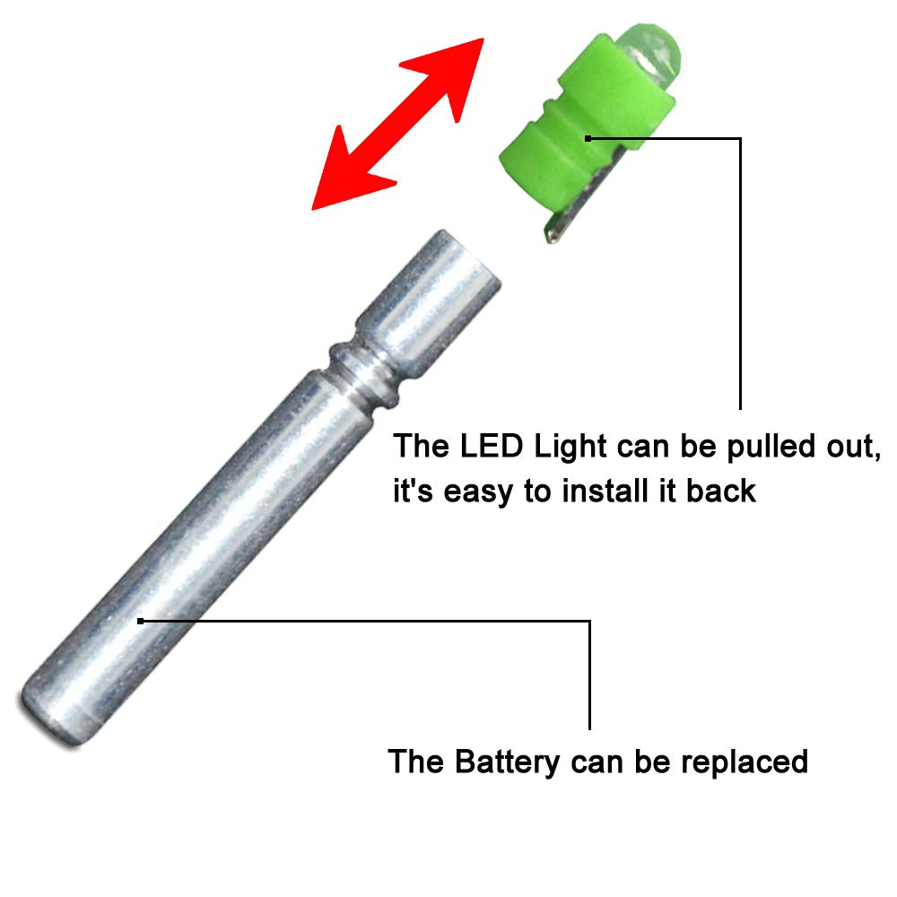 LED Fishing Lighted Bobber - 6PCS Glow in Dark Bobbers for Night Fishing, Pen Lights, Arrow Nocks, Float Lights - Perfect for Crappie, Bass, Trout Fishing at Night or Low Light Conditions