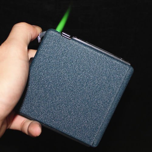 Premium Metal Automatic Ejection Cigarette Case with Built-in Lighter - Stylish Portable Cigarette Dispenser Box for Men & Women - Perfect Travel Accessory, Outdoor Smoking Gift for Camping & Parties
