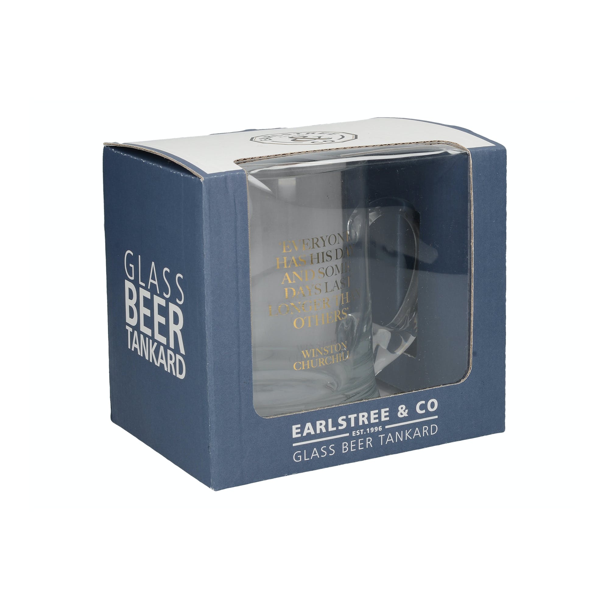 Earlstree & Co Premium Glass Beer Tankard - 16oz Heavy Duty Pint Mug for Beer, Ale, and Cider - Perfect for Pubs, Bars, Home Brewing, and Outdoor Parties