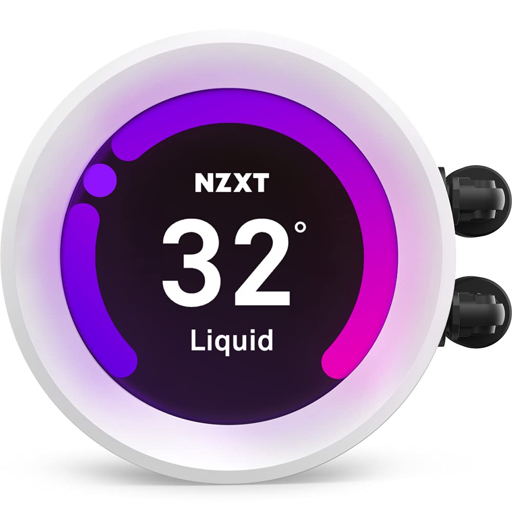 NZXT Kraken Z63 RGB 280mm AIO Liquid CPU Cooler with Customizable LCD Display - White | Improved Pump, CAM V4 Software, Aer RGB 2 140mm Radiator Fans | Perfect for Gaming PC Builds & High-Performance Cooling