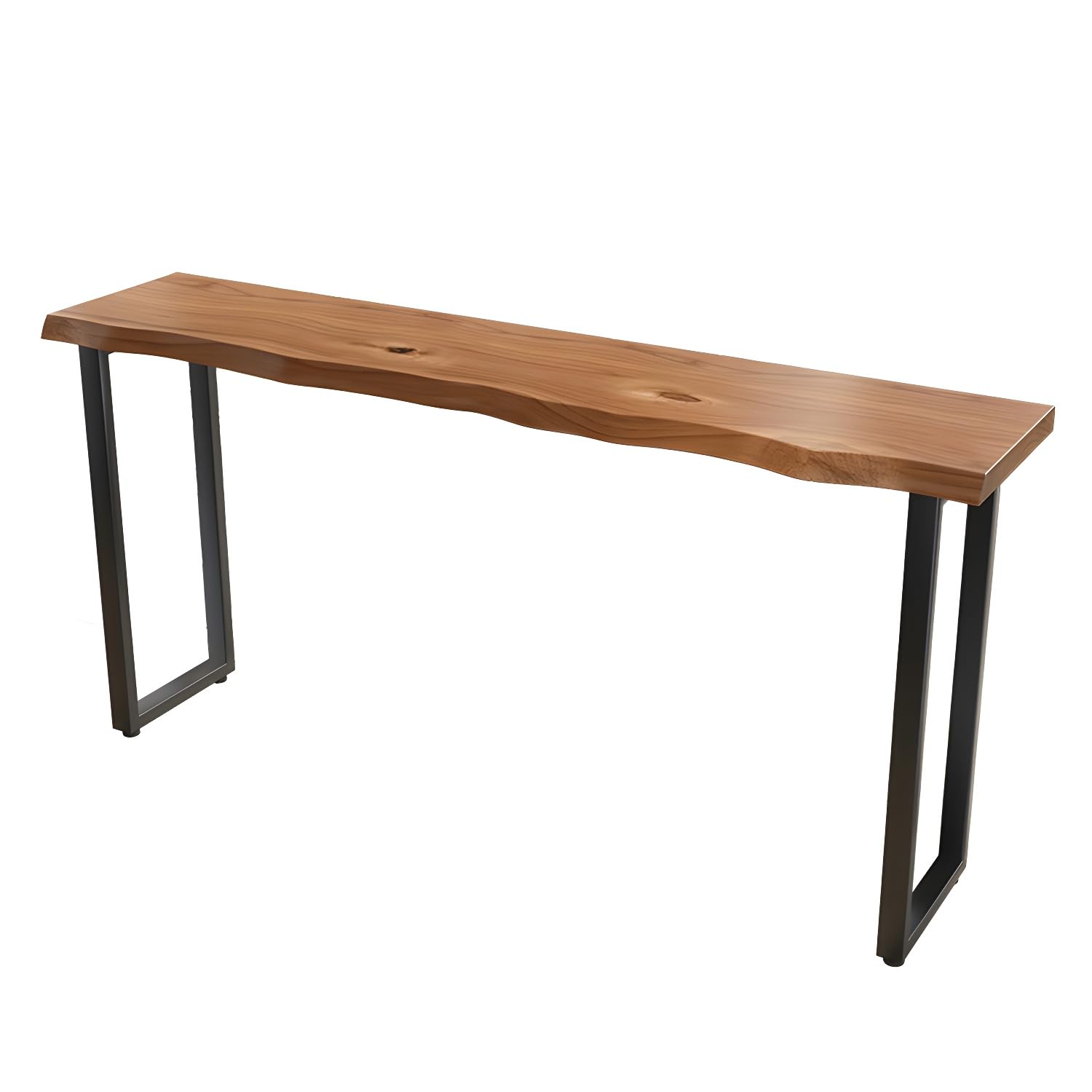 Solid Wood Bar Height Table - Live Edge Sofa Console & Dining Table - Industrial Narrow Bar Top Table (47.2