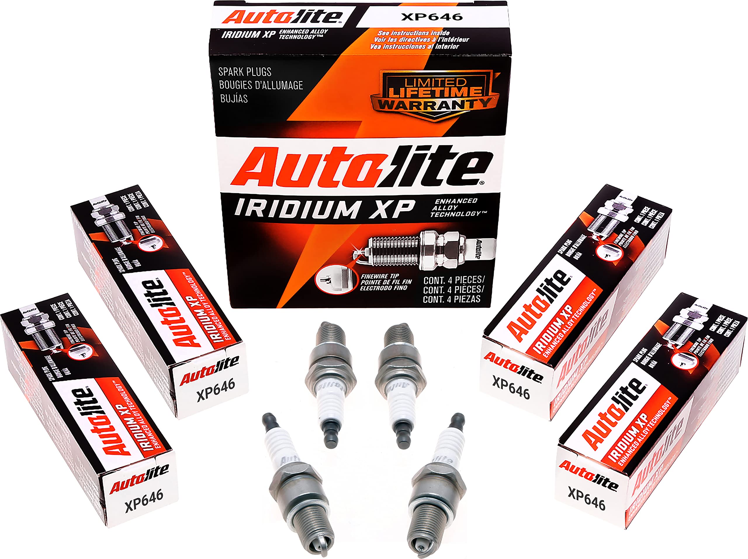 Autolite Iridium XP XP646 Spark Plugs - 4 Pack High Performance Replacement for Cars, Trucks & SUVs - Improved Fuel Efficiency & Engine Power - Perfect for Daily Commuting, Off-Roading & Towing