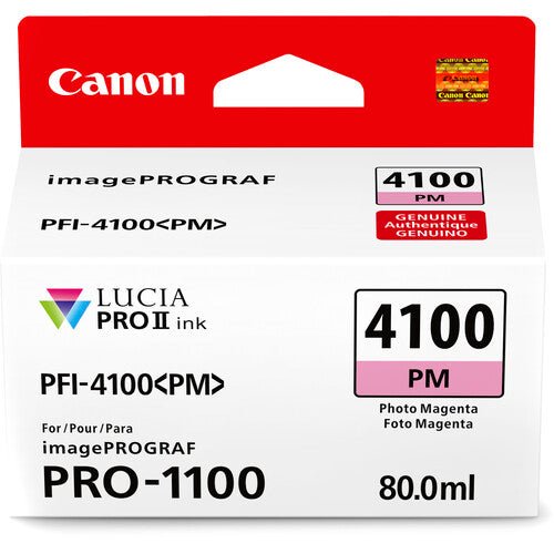 Canon PFI 4100 Photo Magenta Pigment Ink Tank (80mL) - High-Quality Printer Ink for Canon Printers | Perfect for Photo Printing, Art Projects & Professional Documents