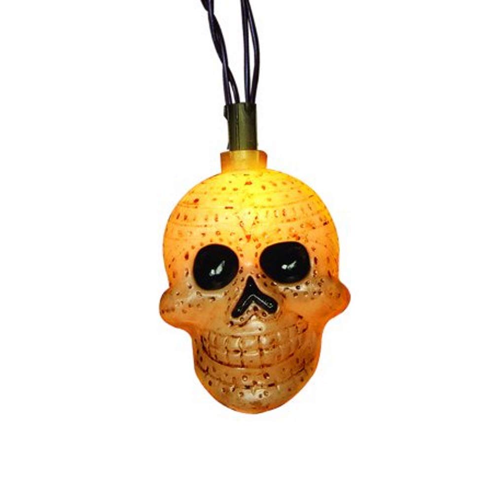 10 Pack Halloween Skull Mini String Lights - Spooky Decor for Party, Home, and Outdoor