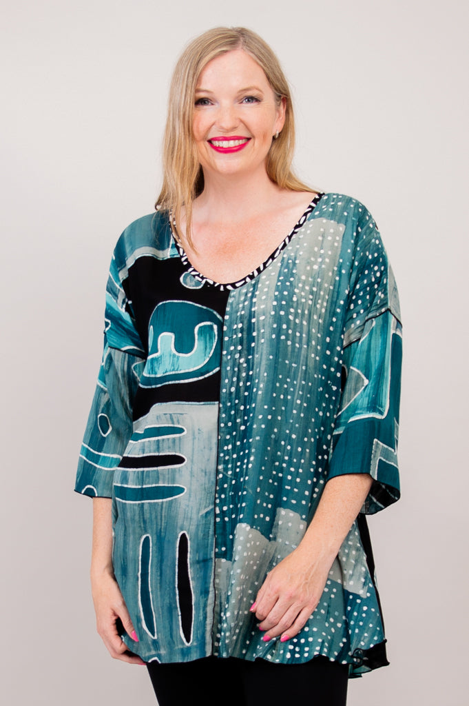 Gayle Top - Stylish Mumbai Abstract Print Blouse for Women | Perfect for Casual Outings, Parties & Festive Occasions