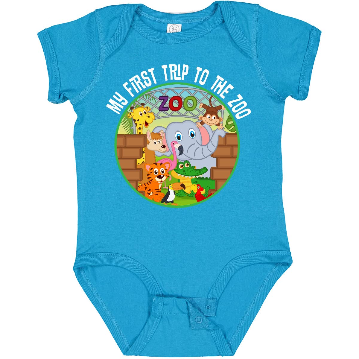Inktastic 1st Trip to Zoo Animals Baby Bodysuit - Cute Outfit for Zoo Visits, Birthday Gifts & Baby Showers
