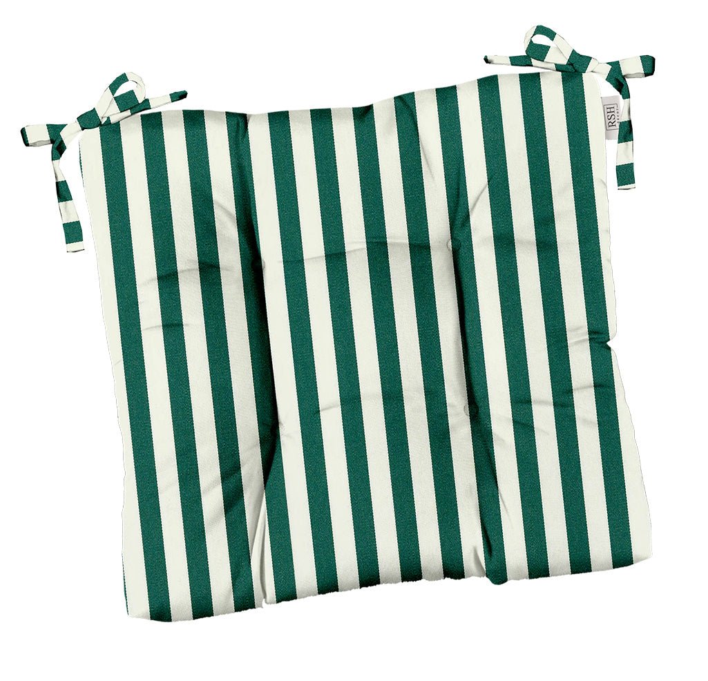 Sunbrella Stripes Tufted Dining Chair Cushion - Water-Resistant & UV-Protected Seat Cushion for Outdoor & Indoor Use - Perfect for Patio, Deck, Dining Room, and Kitchen Chairs