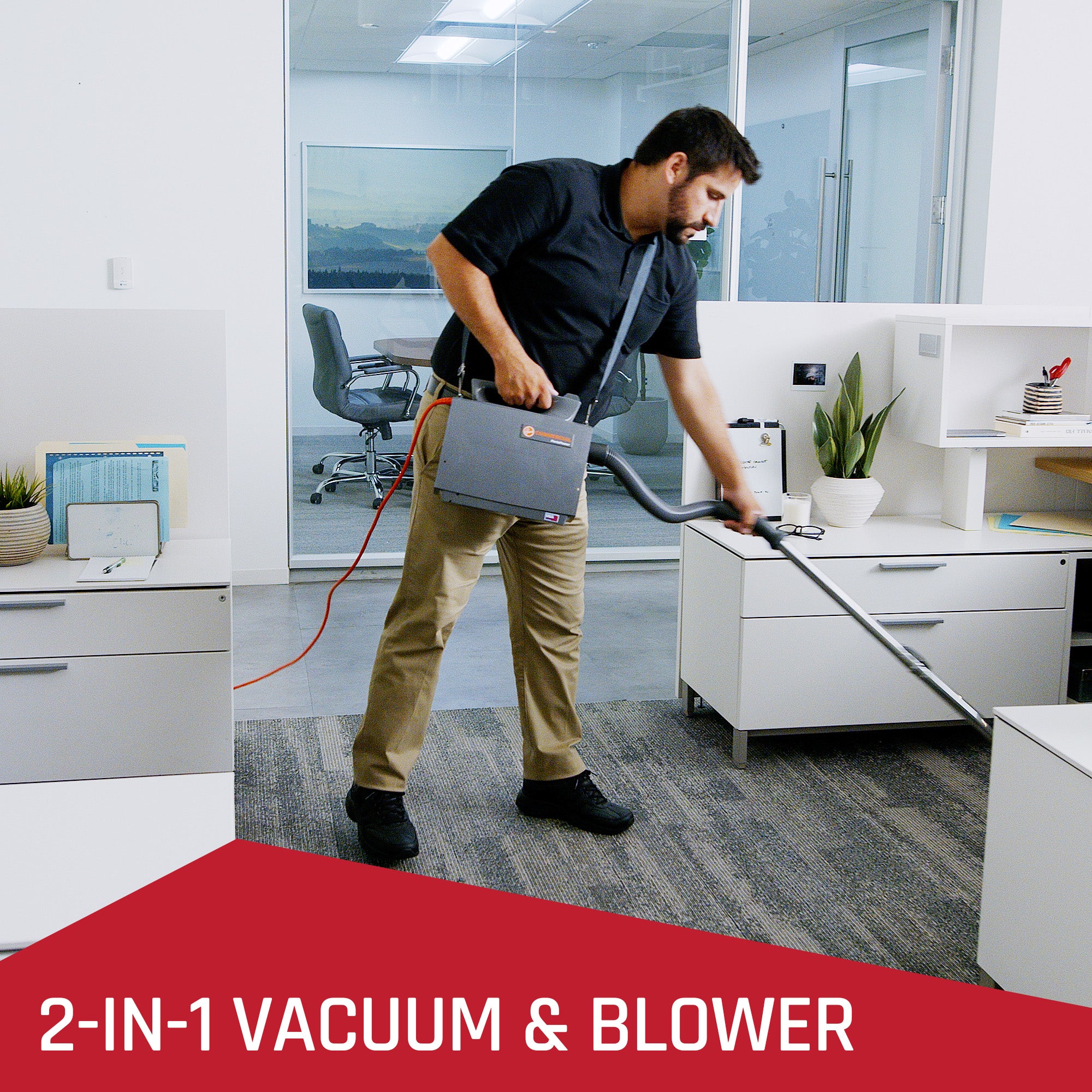 Commercial PortaPOWER Lightweight Vacuum Cleaner - Powerful Cordless Handheld Vacuum for Home, Car, Office Cleaning | Portable Wet/Dry Vac for Pet Hair, Dust, Spills