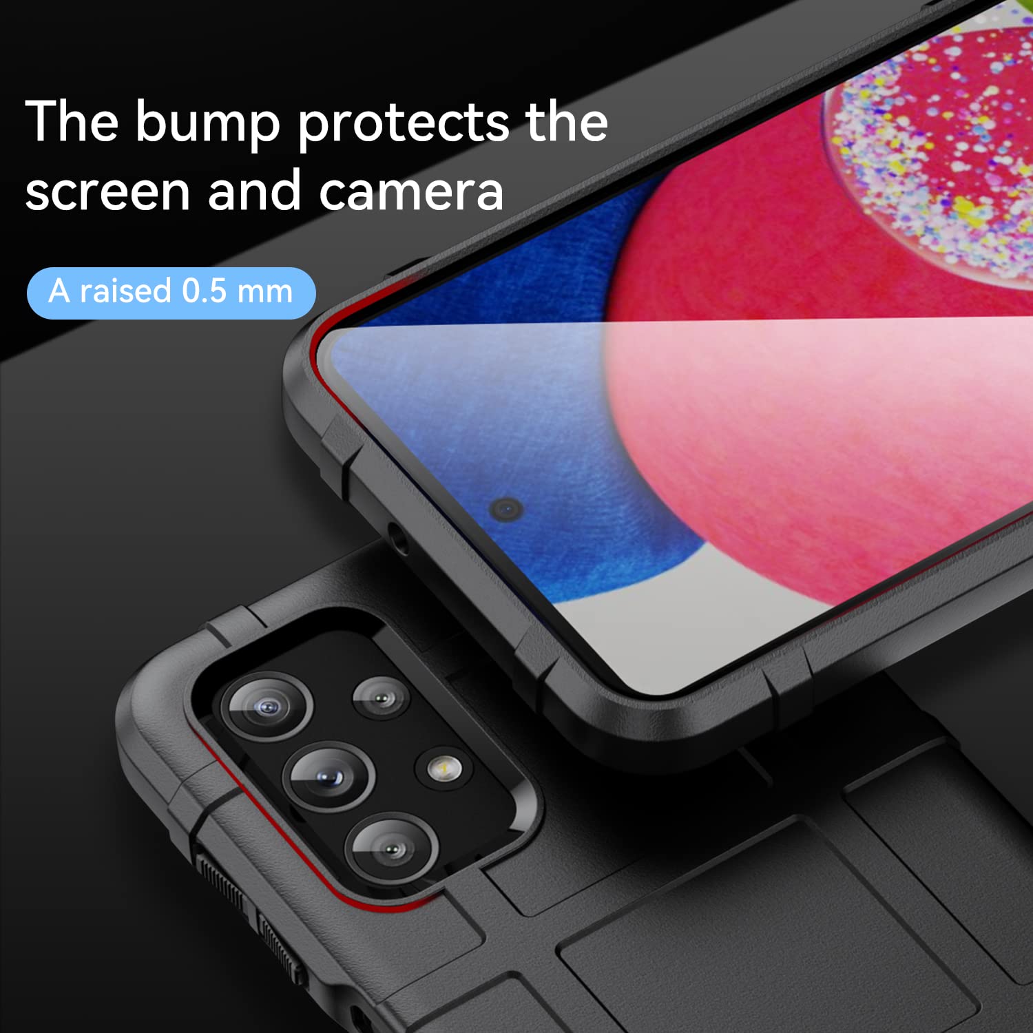 Military Grade Shockproof Galaxy M23/F23 Case - Drop-Tested Protective Cover with Camera Lens Shield | HD Black Phone Case for Samsung Galaxy M23/F23 - Perfect for Outdoor Adventures, Work & Daily Protection