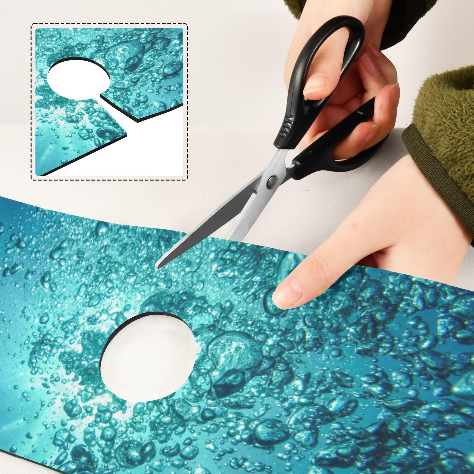 **Non-Slip Kitchen Sink Splash Guard Mat – Absorbent Drip Catcher for Faucet, Bathroom, RV & Bar – 30x5.4 Inch Trimmable Water Bubbles Design (Green, 1PC) – Perfect for Spill Protection & Countertop Safety**
