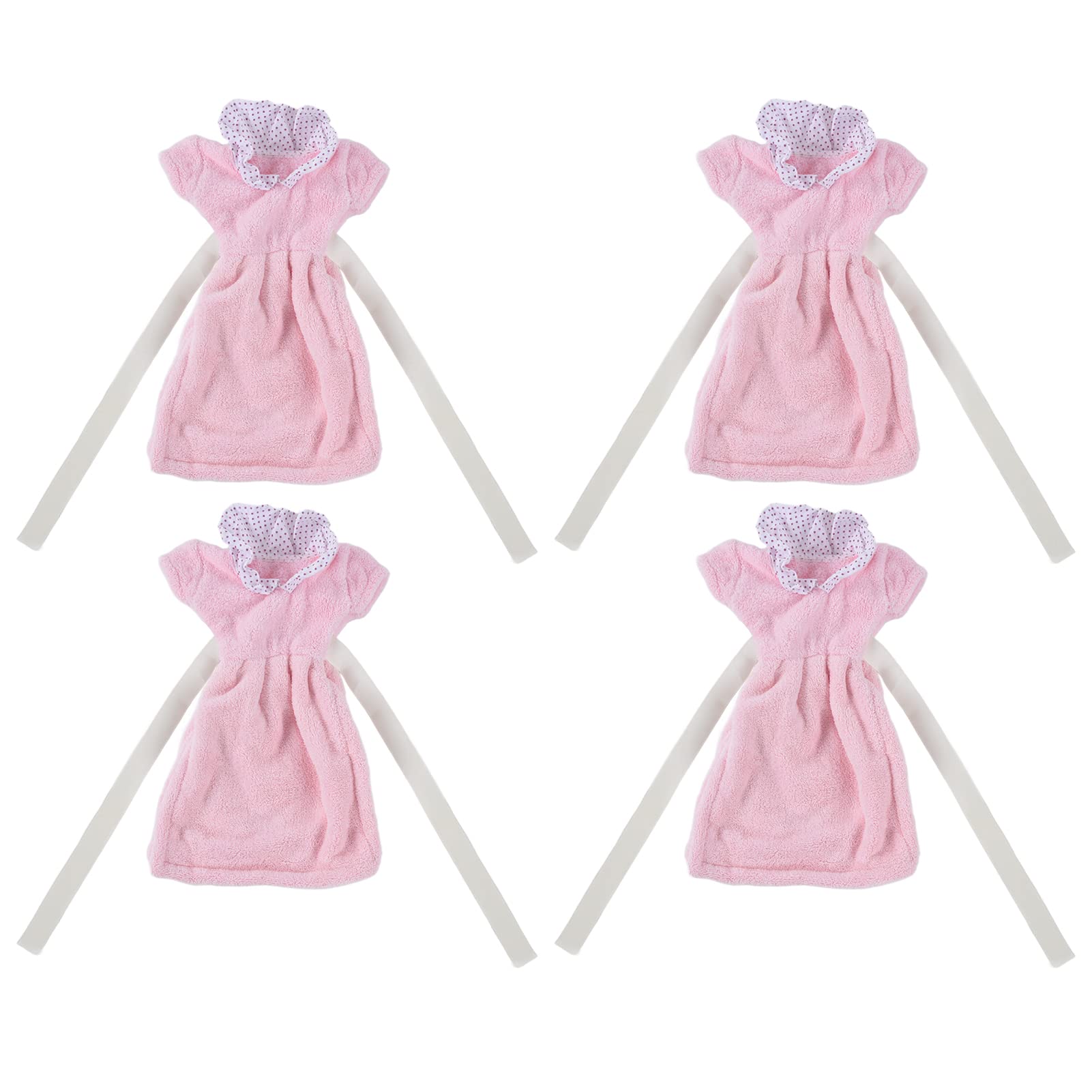 4-Pack Soft Coral Microfiber Hand Towels - Quick Dry, Absorbent Bath & Face Towels for Kids, Bathroom, Kitchen - Pink | Perfect for Gentle Skin Care & Everyday Use