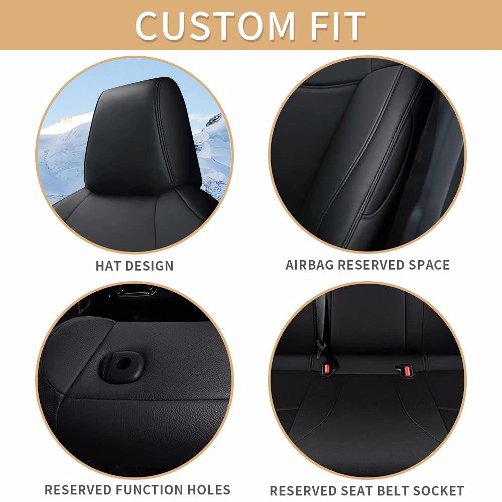 Premium Black Car Seat Covers Full Set for Toyota Corolla 2020-2025 - Custom Fit for SE, Nightshade, SE Apex, XSE & FX Models | Waterproof & Comfortable for Daily Commute & Road Trips