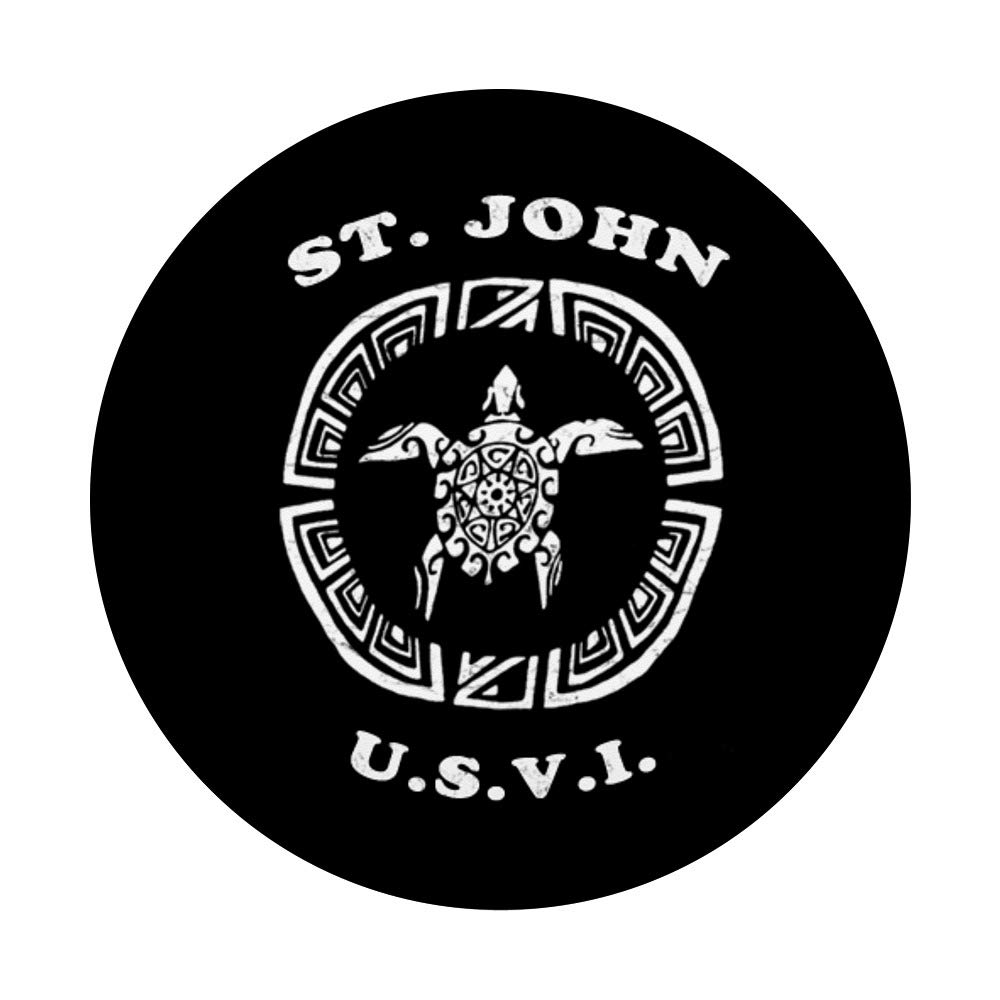 Vintage Tribal Turtle PopGrip - Swappable Phone Grip for Phones & Tablets - St. John U.S.V.I. Inspired Design - Perfect for Travel, Daily Use, and Gift Giving