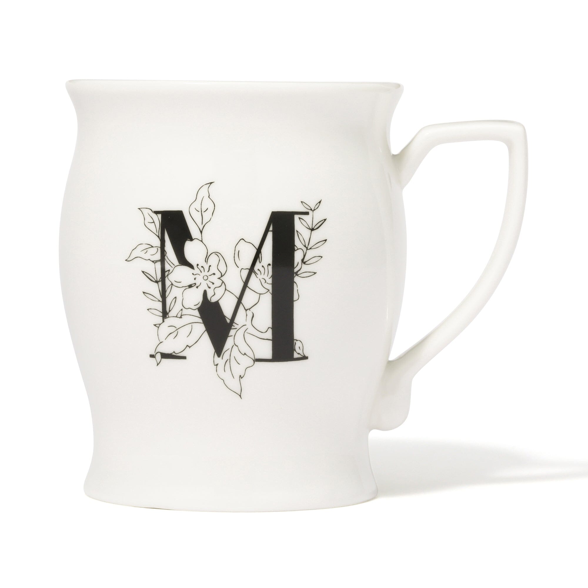 Initial Mug with Flower Design - Personalized Ceramic Coffee Cup for Tea, Hot Drinks - Perfect Gift for Birthdays, Mother's Day & Office Use