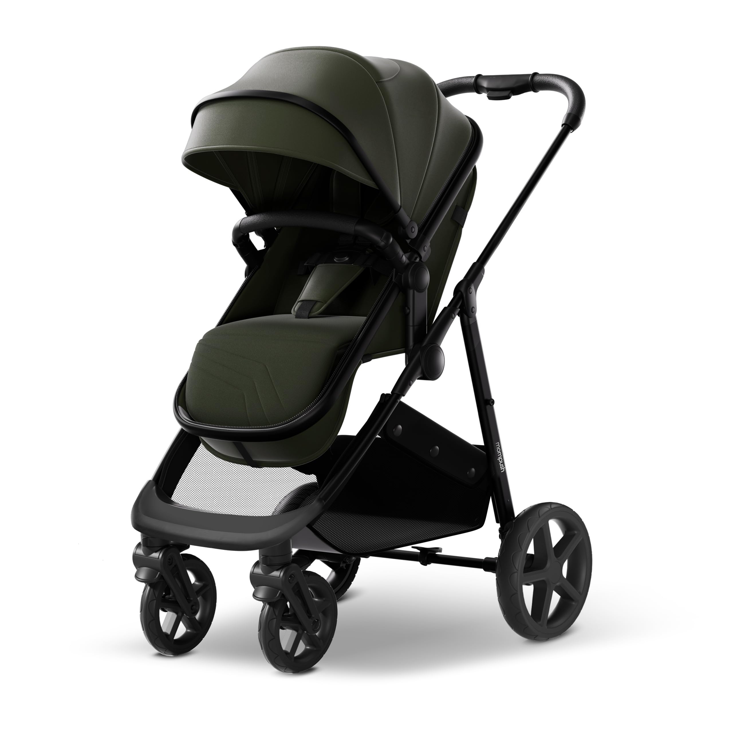 Mompush Wiz 2-in-1 Convertible Baby Stroller with Bassinet & Reversible Seat - Foldable Infant Travel System with Large UPF 50+ Sun Canopy | Perfect for Newborns, Toddlers & Everyday Use at Parks, Shopping & Travel