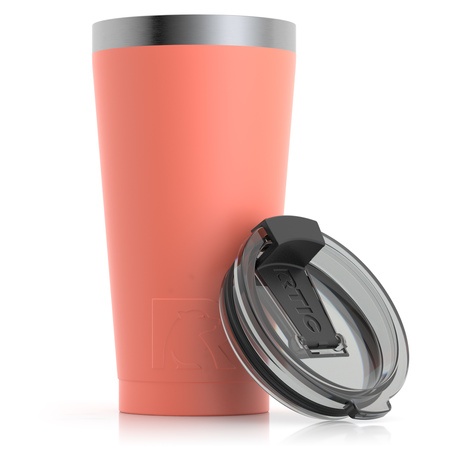 RTIC 16 oz Insulated Stainless Steel Tumbler - Hot & Cold Travel Mug for Coffee, Tea, Cocktails - Leak Proof Lid, Portable Thermal Cup for Car, Camping, Office & Outdoor Adventures - Keeps Drinks Hot/Cold for Hours