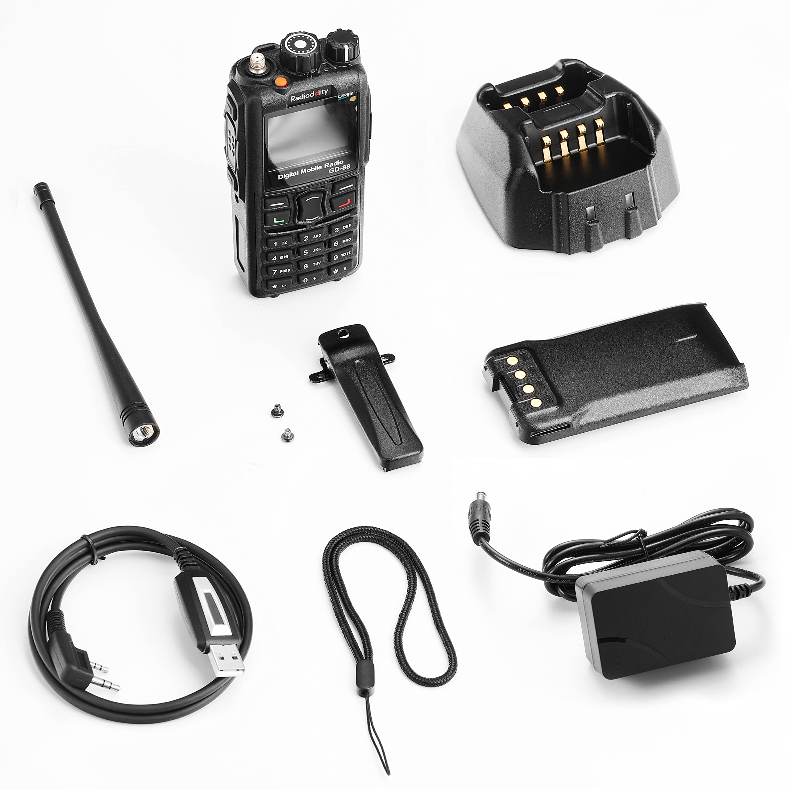 Radioddity GD-88 7W Dual Band VHF UHF DMR & Analog Handheld Two Way Radio with APRS, Cross-Band Repeater, SFR, 300K Contacts - Black | Perfect for Ham Radio Operators, Emergency Communication & Outdoor Adventures